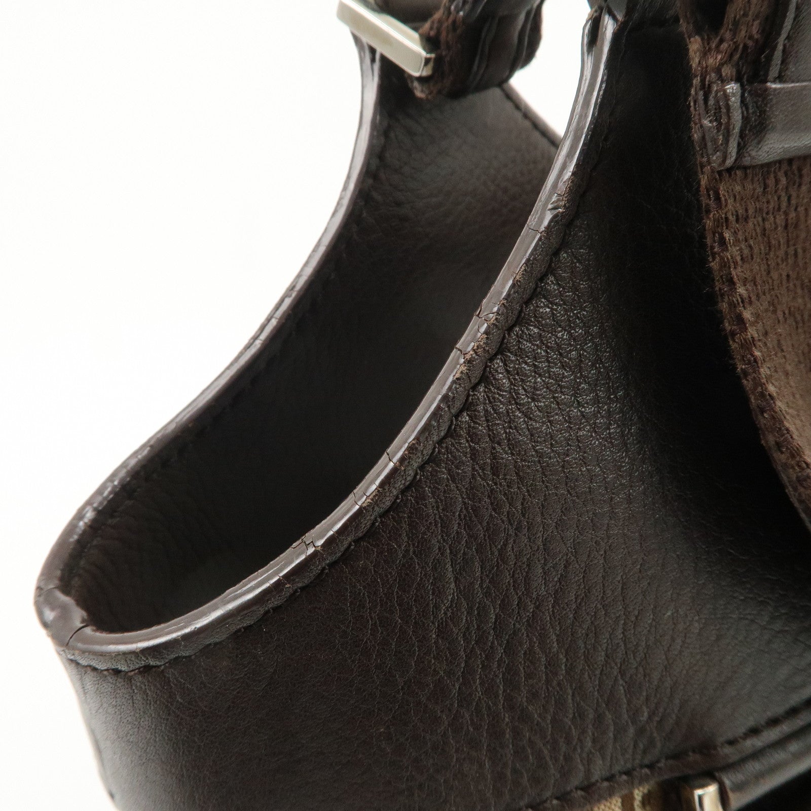 Christian Dior Trotter Canvas Leather Tote Bag Beige Brown Used