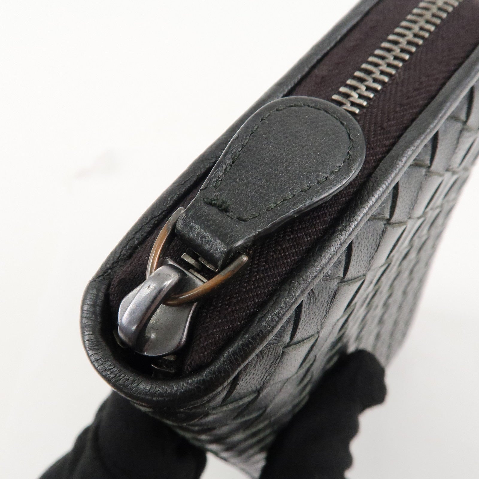 BOTTEGA VENETA Intrecciato Leather Round Fauna Long Wallet Used