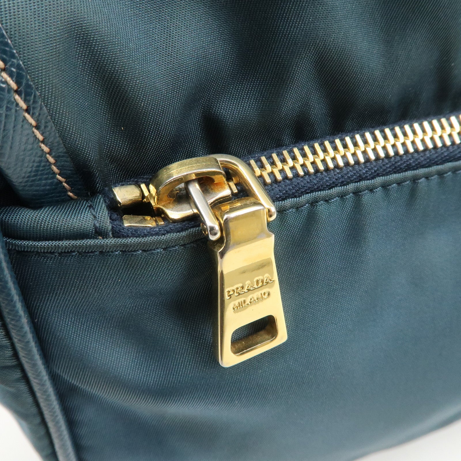 PRADA Nylon Leather Shoulder Bag Crossbody Bag Green BT0772 Used
