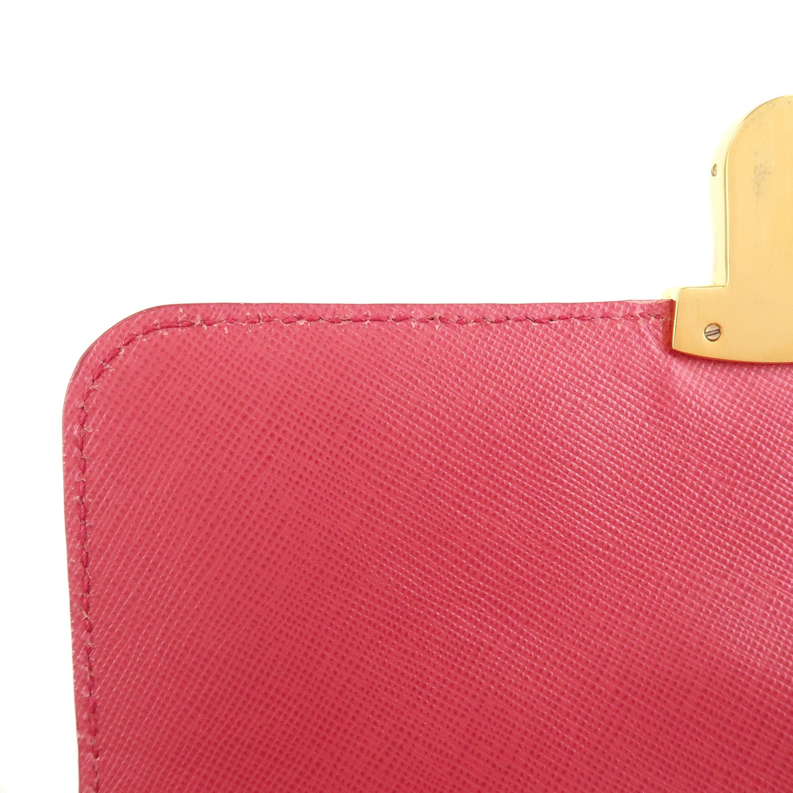 PRADA Nylon Leather Chain Shoulder Bag Pink BR4965 Used