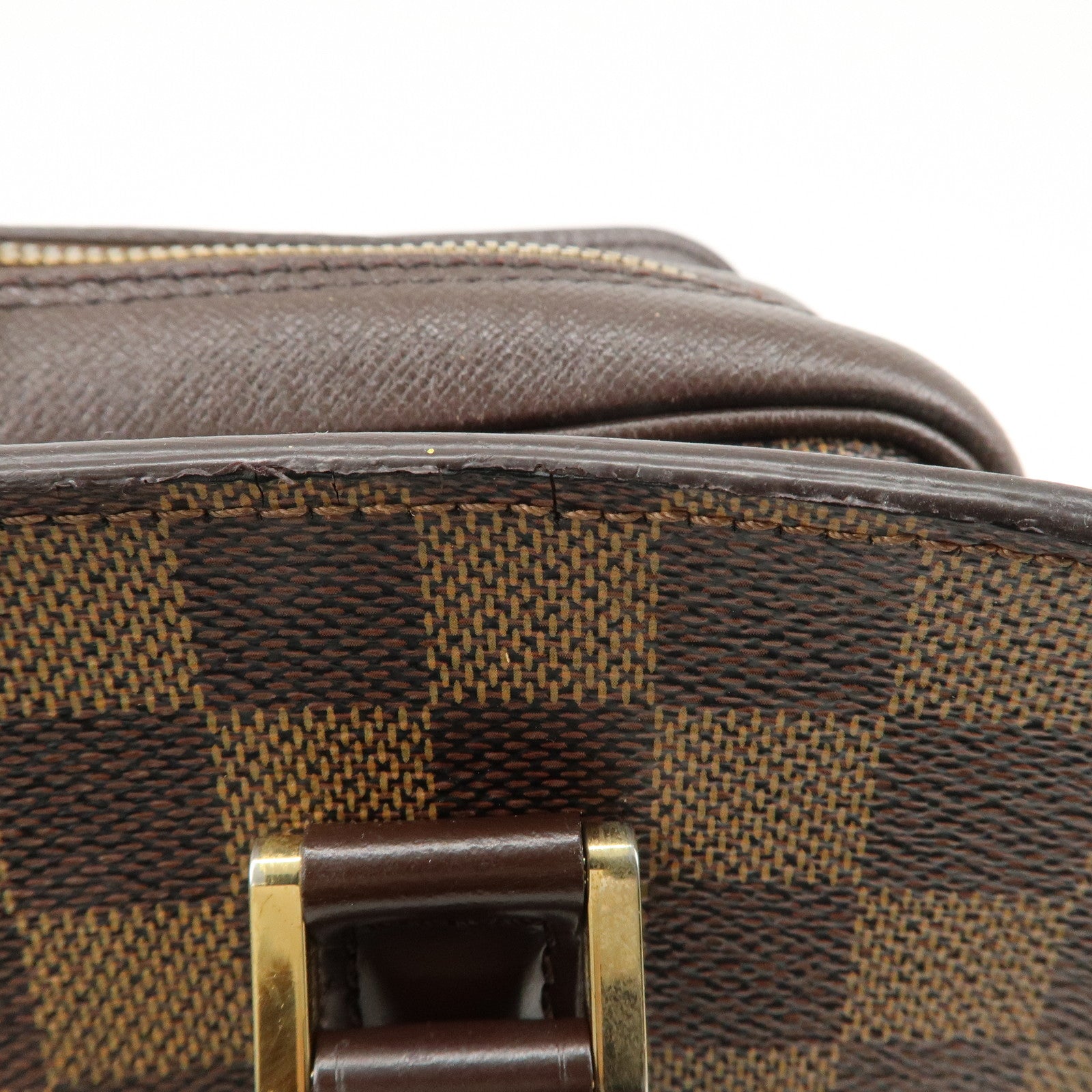 Louis Vuitton Damier Ebene Triana Hand Bag Brown N51155 Used