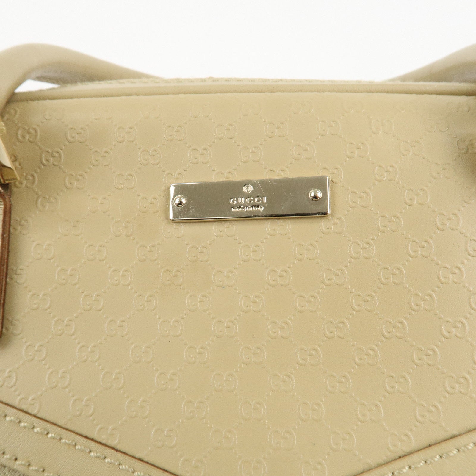 GUCCI Micro Guccissima Leather Hand Bag Beige 000.0852.2123 Used