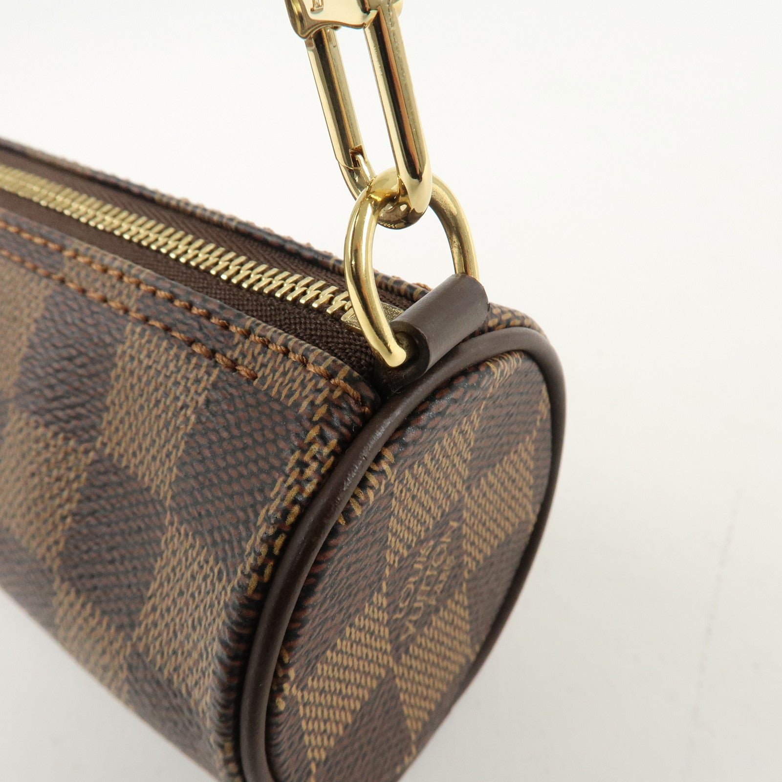 Louis Vuitton Damier Ebene Mini Pouch for Papillon Bag Brown Used