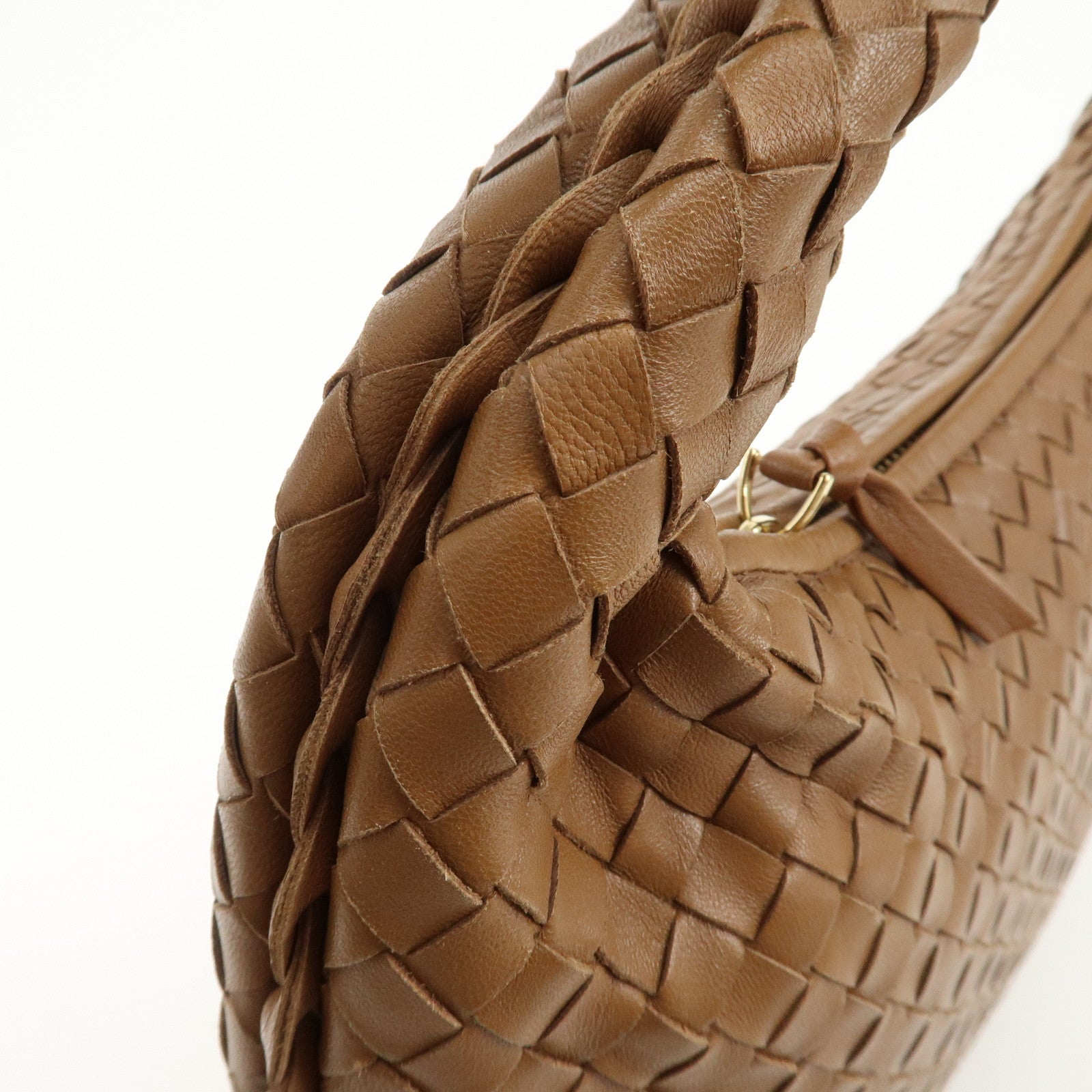 BOTTEGA VENETA Hobo Intrecciato Leather Shoulder Bag Brown 115653 Used