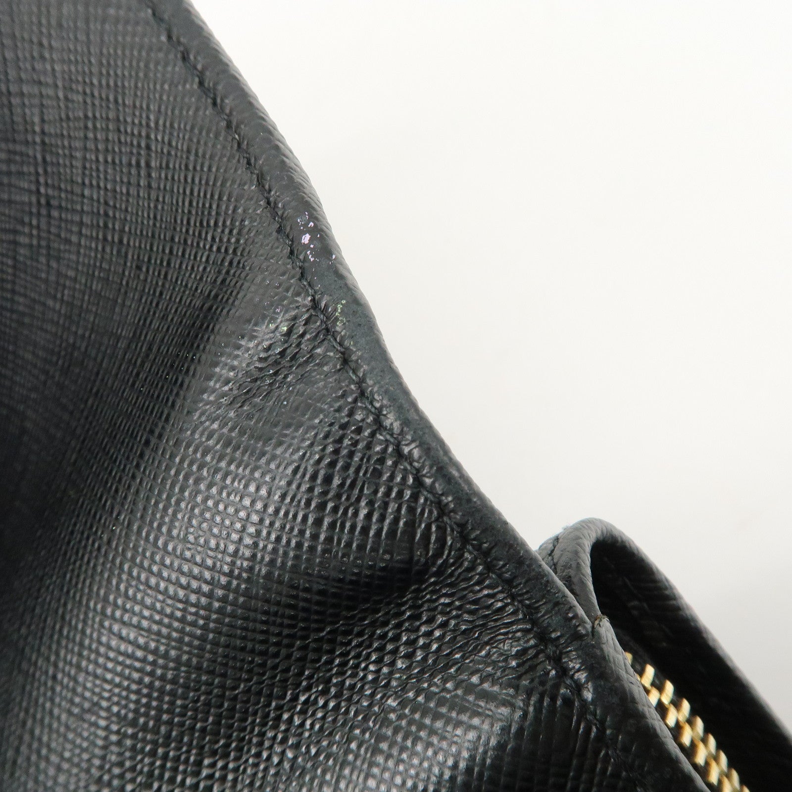 PRADA Saffiano Leather Bi-Fold Wallet Purse Black 1ML225 Used