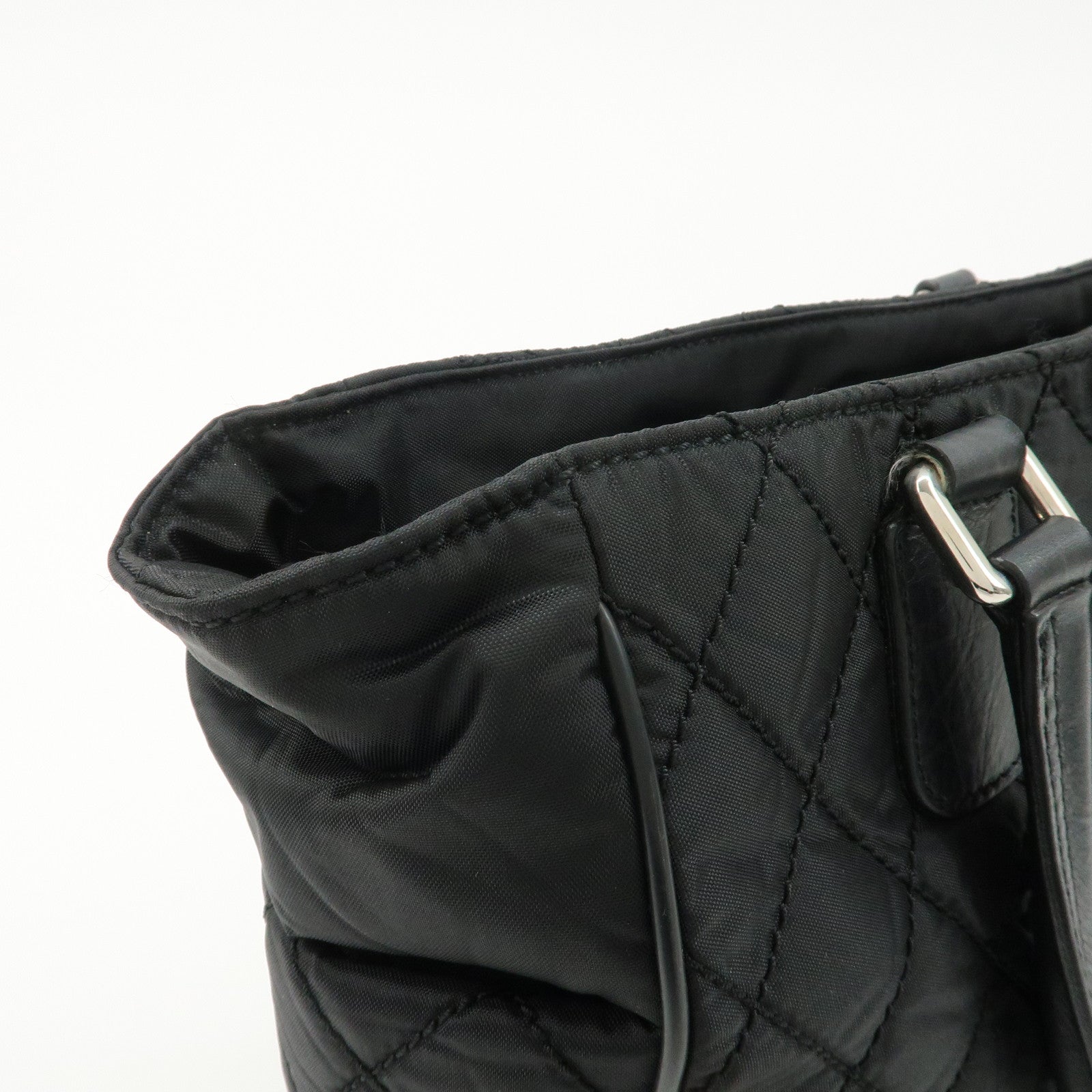 CHANEL Paris New York Wild Stitch Nylon Leather Coco Mark Tote Bag Used