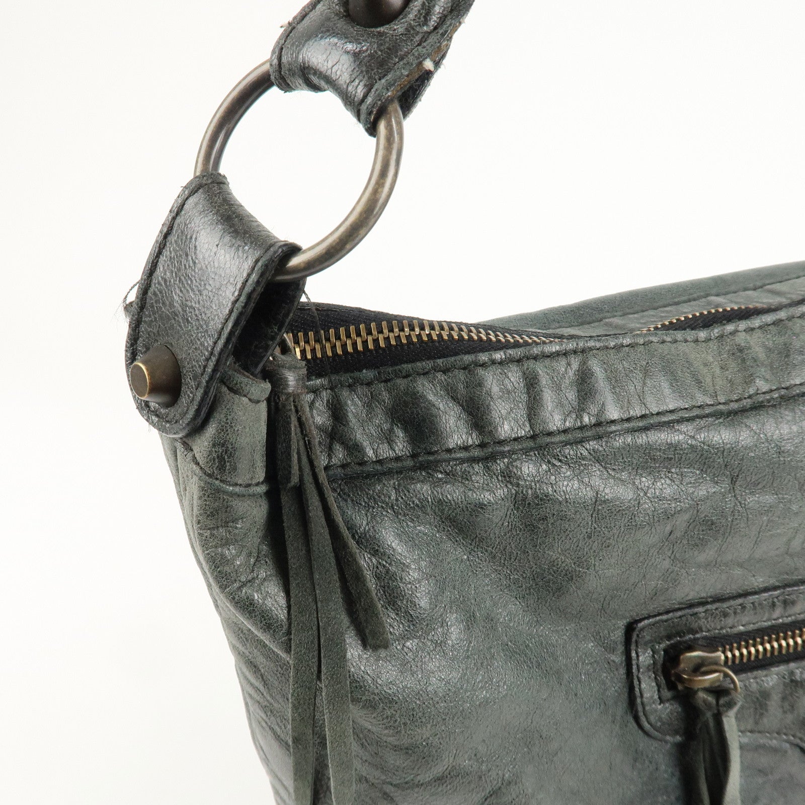 BALENCIAGA The Day Leather Shoulder Bag Black 140442 Used