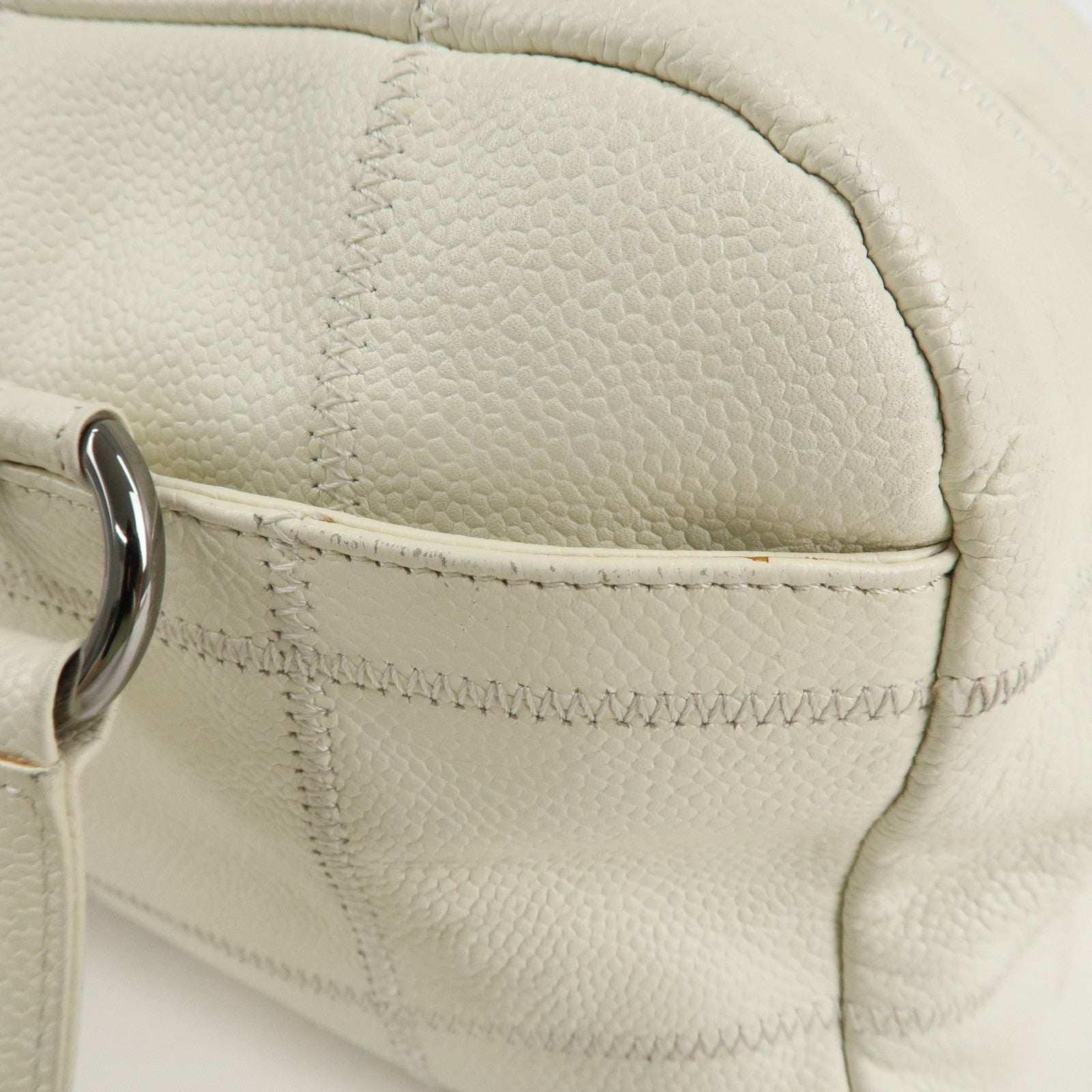 CHANEL Chocolate Bar Caviar Skin Mini Boston Bag Black A26135 Used