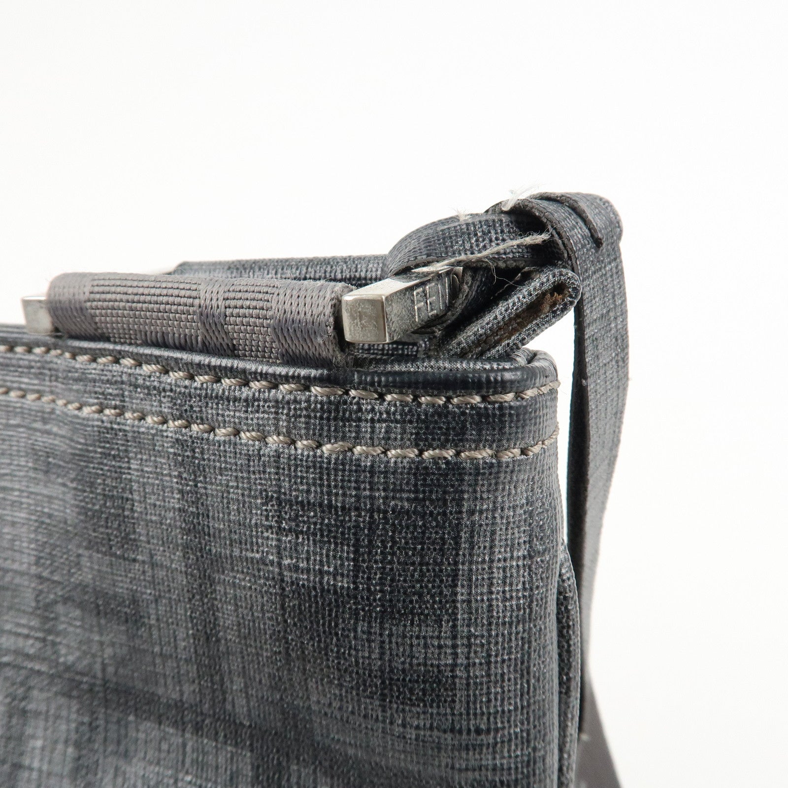 FENDI Zucca PVC Crossbody Bag Shoulder Bag Gray 7VA247 Used