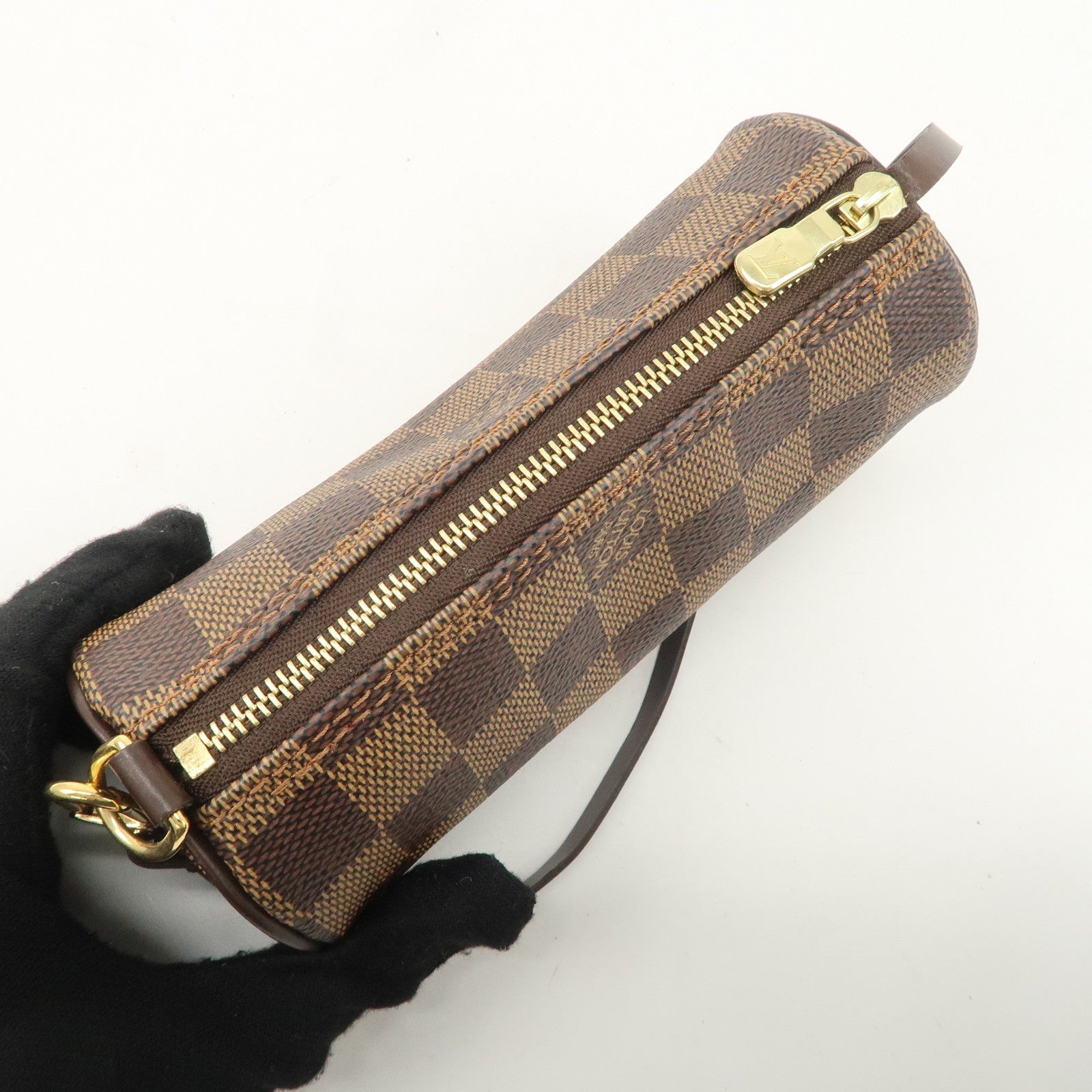 Louis Vuitton Damier Ebene Mini Pouch for Papillon Bag Brown Used