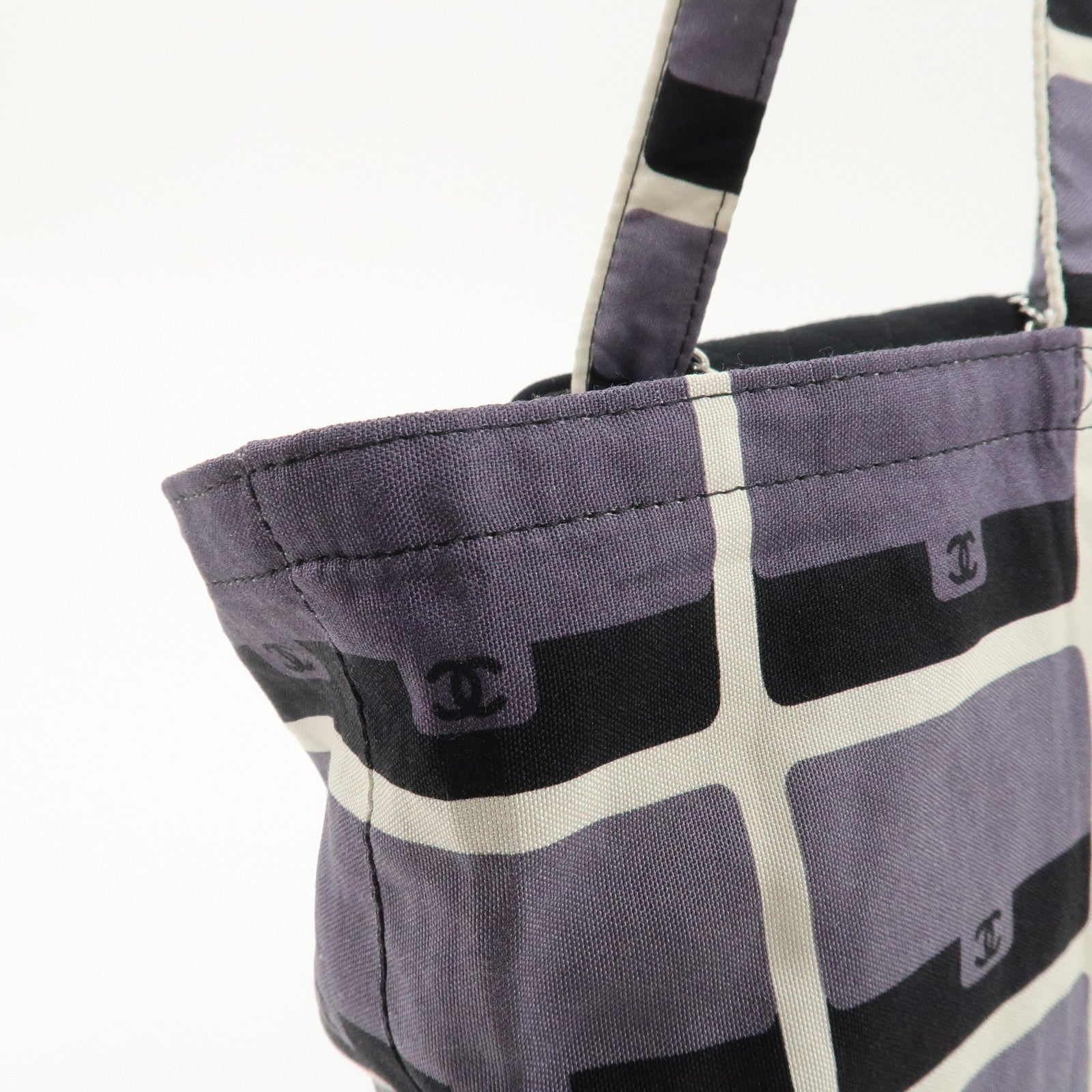 CHANEL Matelasse Cotton Jersey Lambskin Chain Shoulder Bag Eco Bag Used