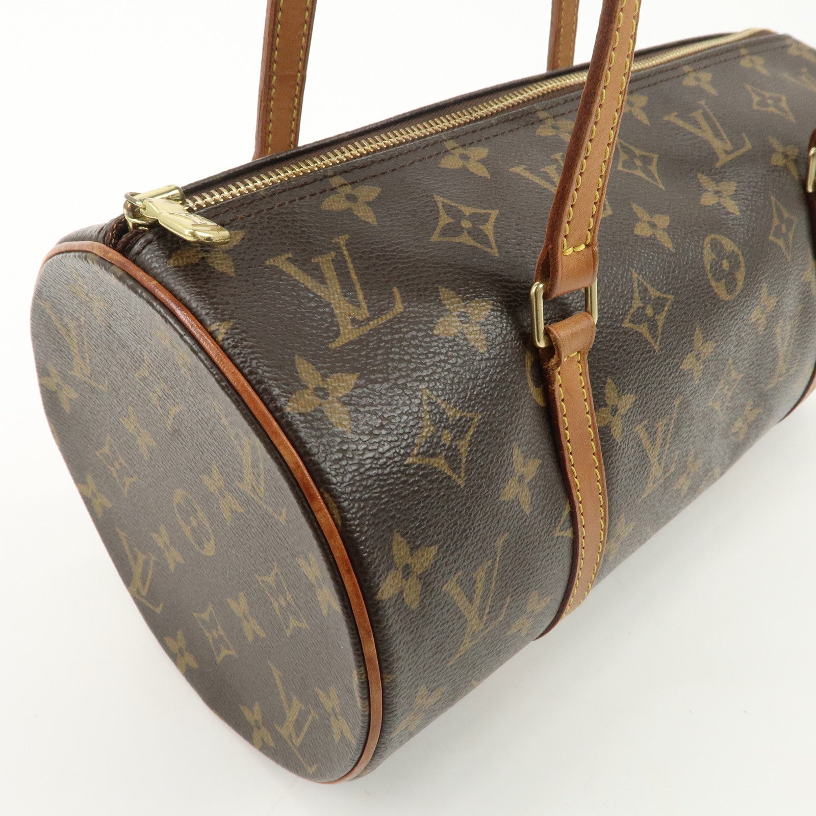 Louis Vuitton Monogram Papillon 30 Hand Bag New Style Brown M51385 Used