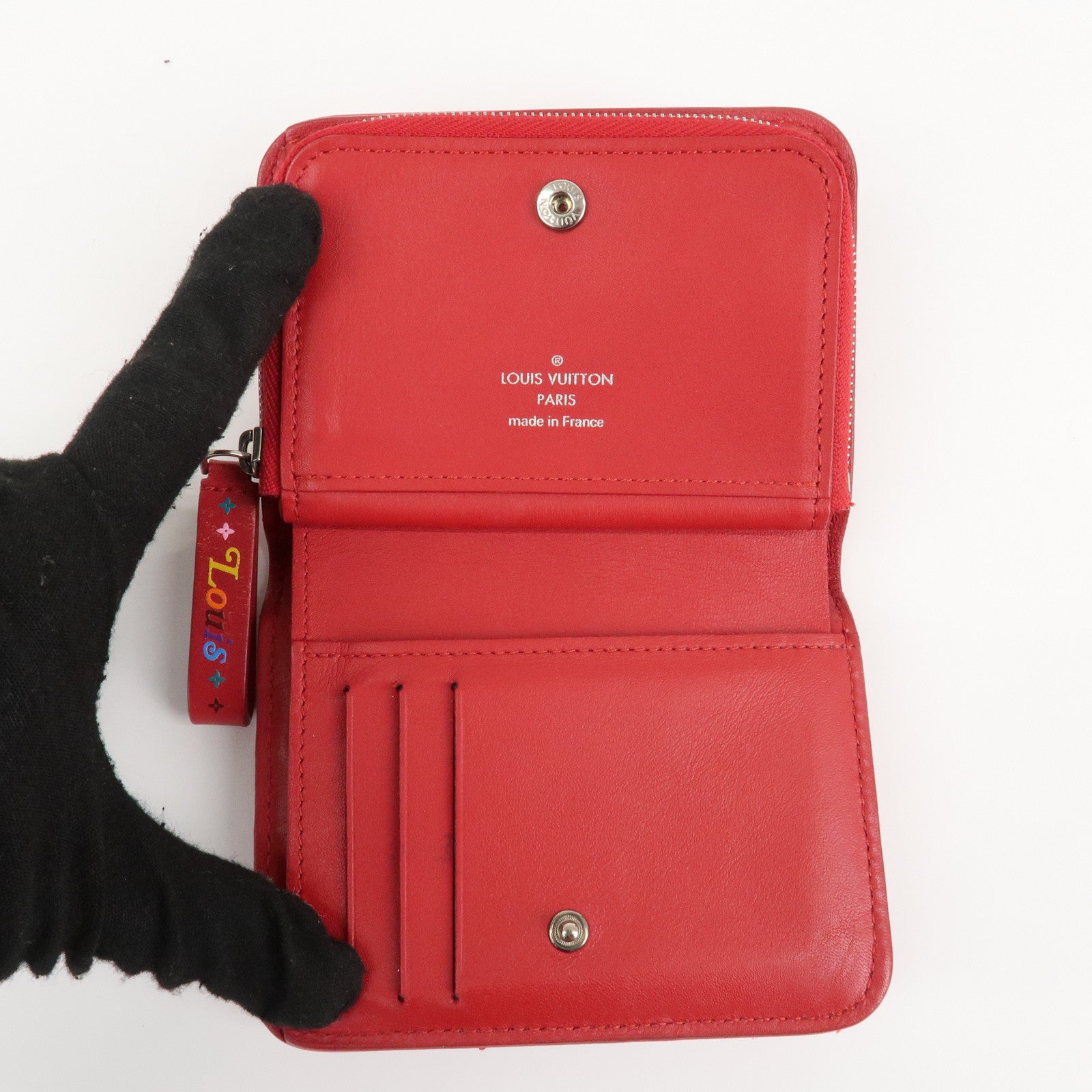 Louis Vuitton Zipped Compact Wallet Rouge M63790 Used