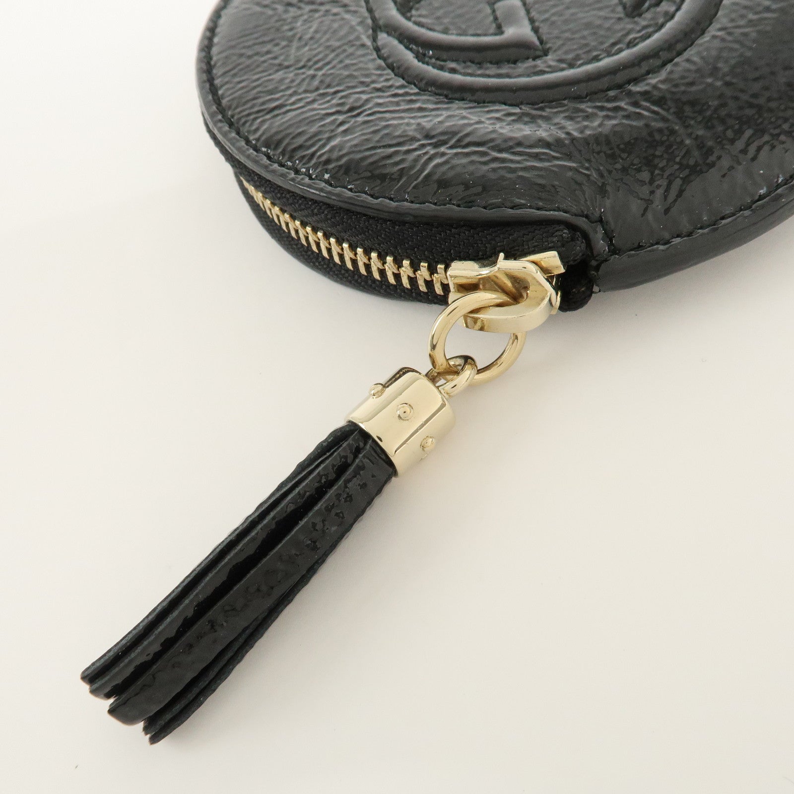 GUCCI SOHO Patent Leather Coin Purse Black 337946 Used