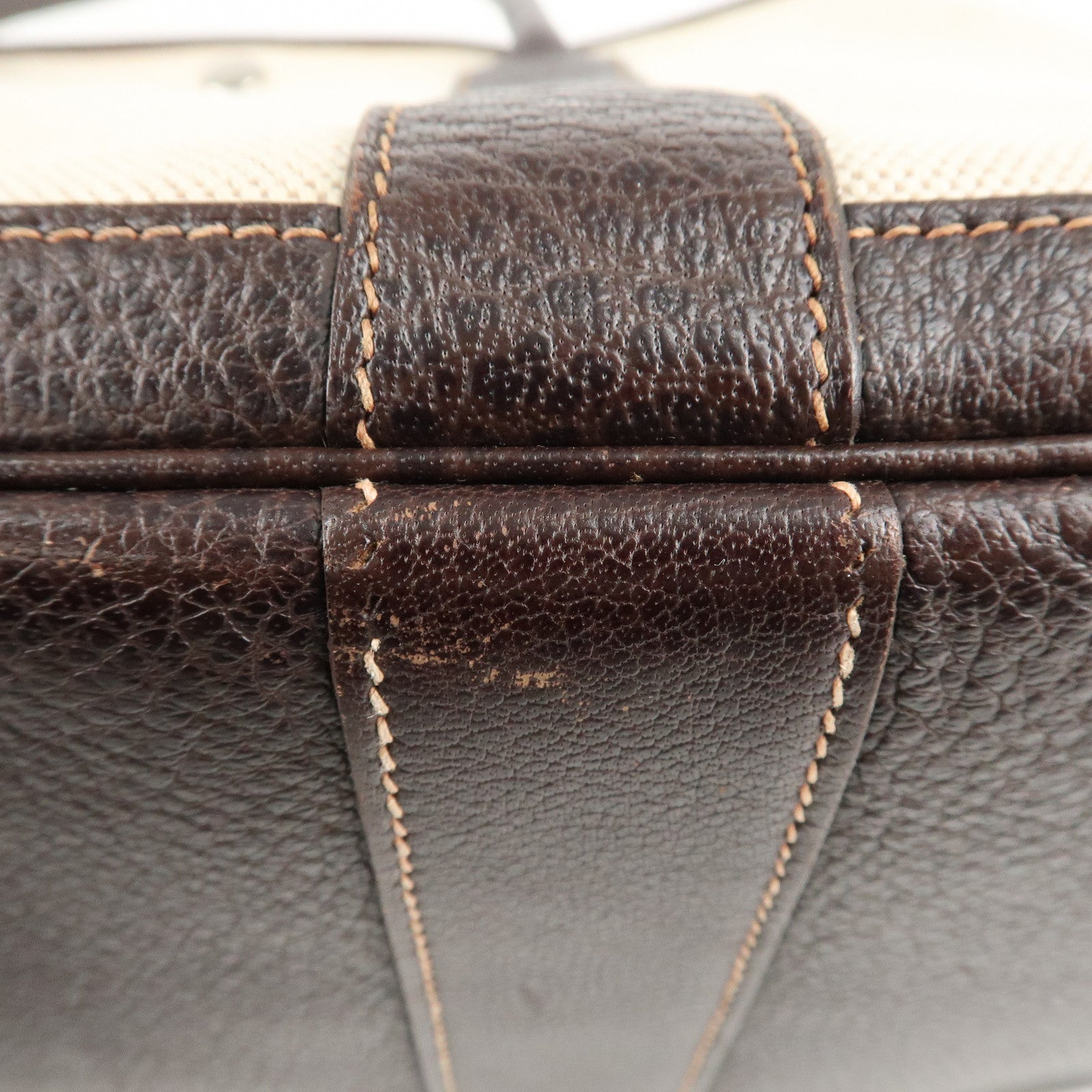 HERMES Toile Ash Leather Garden Party I Stamped (around 2005) Used