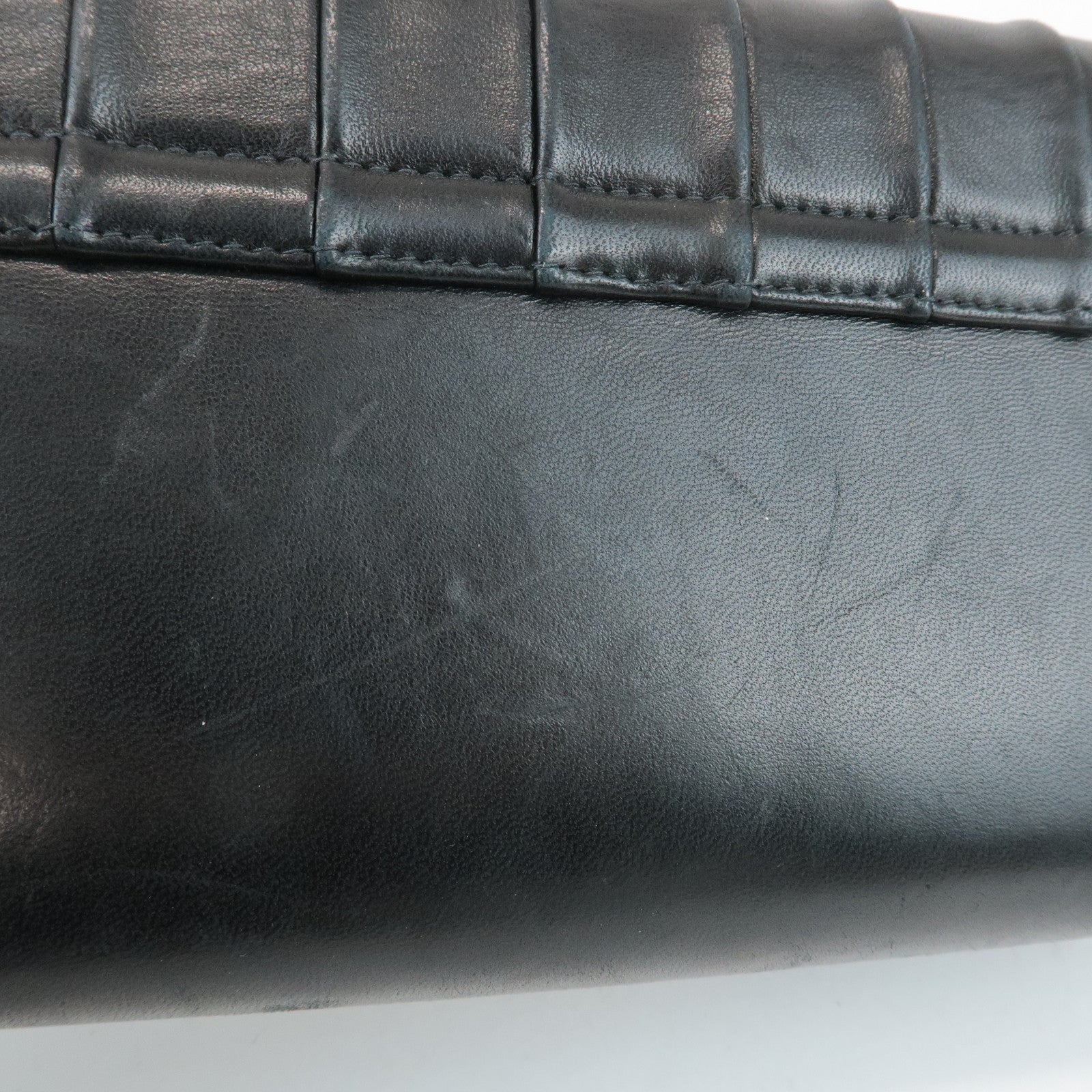 CHANEL Mademoiselle Lamb Skin Chain Shoulder Bag Hand Bag Black Used