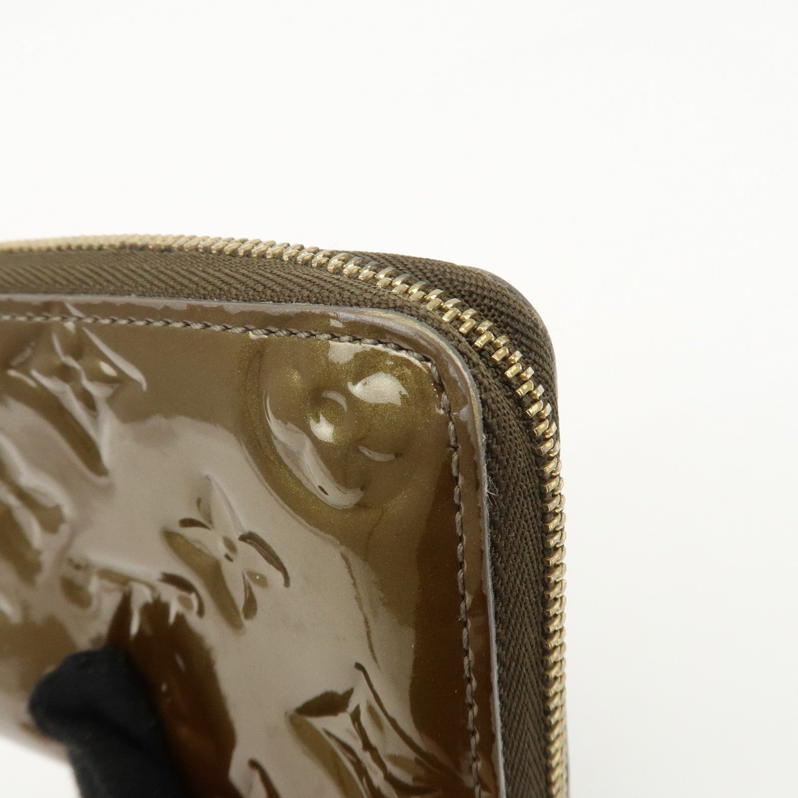 Louis Vuitton Monogram Vernis Zippy Coin Case Purse Veil Bronze Used