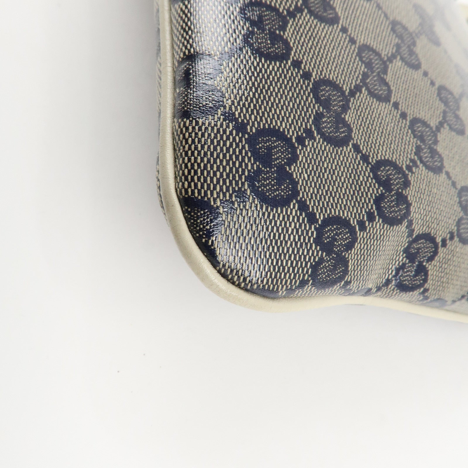 GUCCI Crystal GG Canvas Leather Shoulder Bag *Outlet 257246 Used