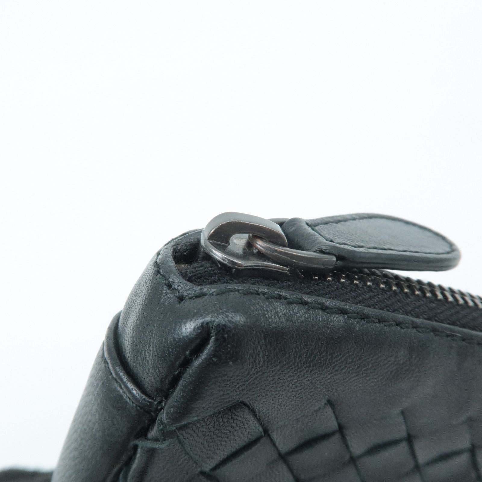 BOTTEGA VENETA Intrecciato Leather Coin Case Black 233808 Used