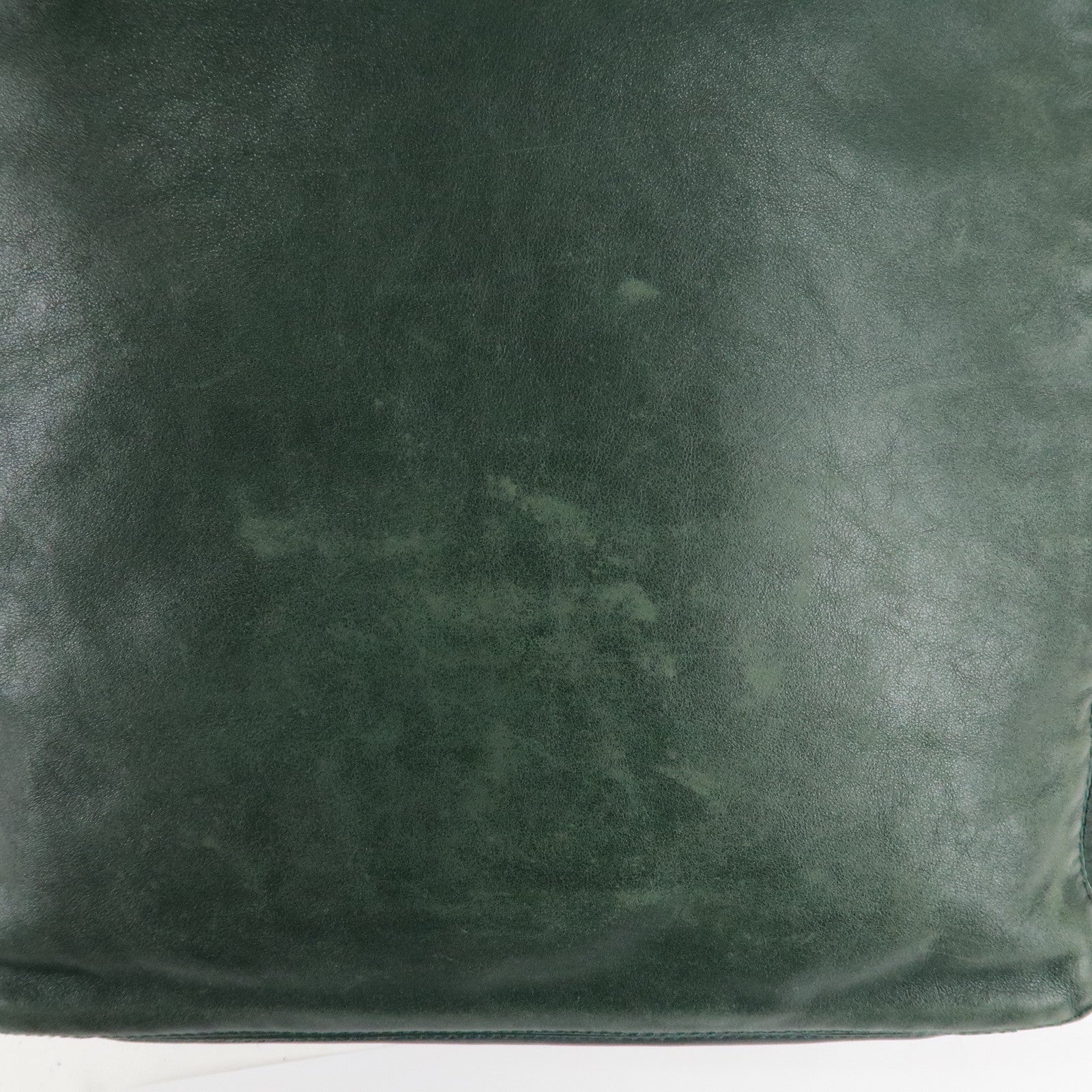CHANEL COCO Mark Lamb Skin Tassel Fringe Shoulder Bag Green Used