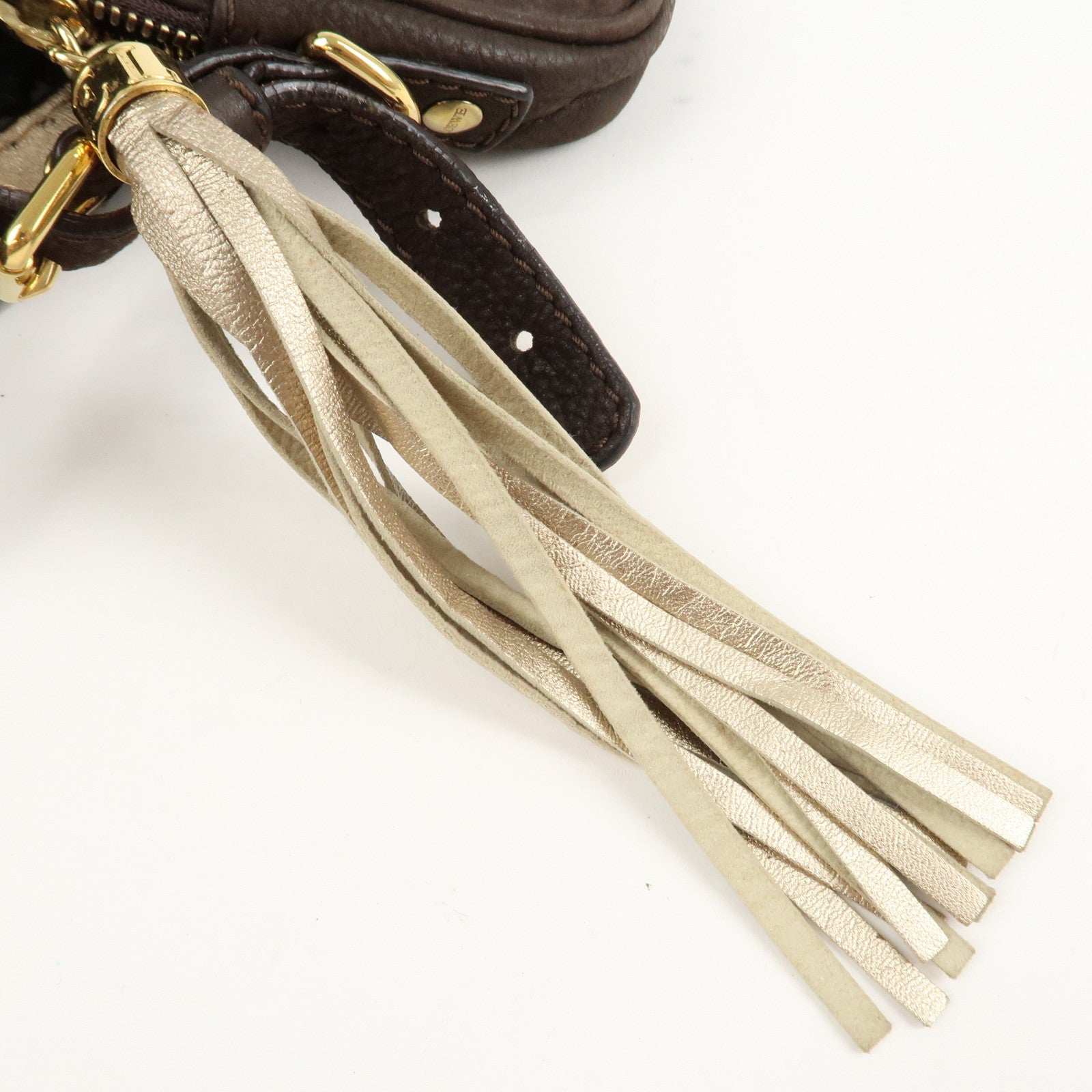 LOEWE Anagram Leather Mini Shoulder Bag Crossbody Bag Brown Used