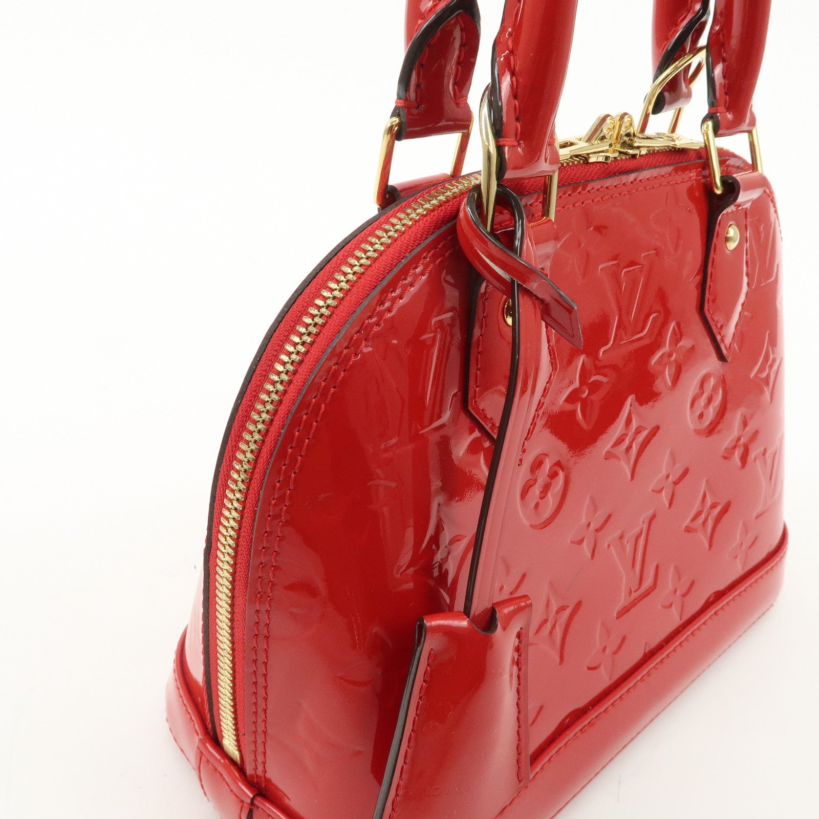 Louis Vuitton Monogram Vernis Alma BB Hand Bag Rouge M91698 Used