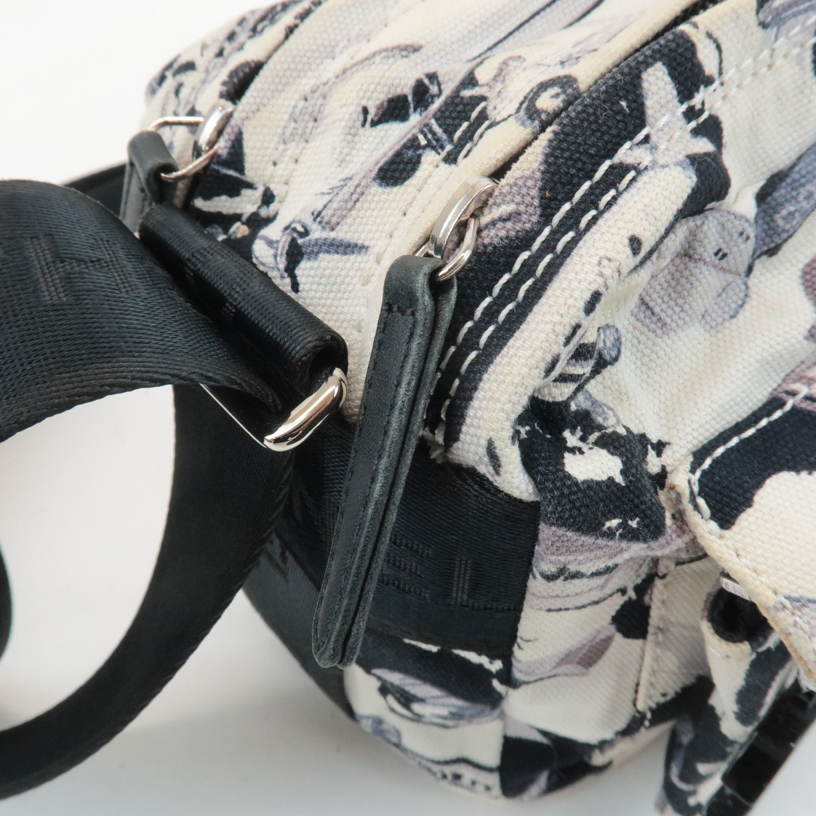 CHANEL Airline Canvas Leather Shoulder Bag Airplane Pattern Used