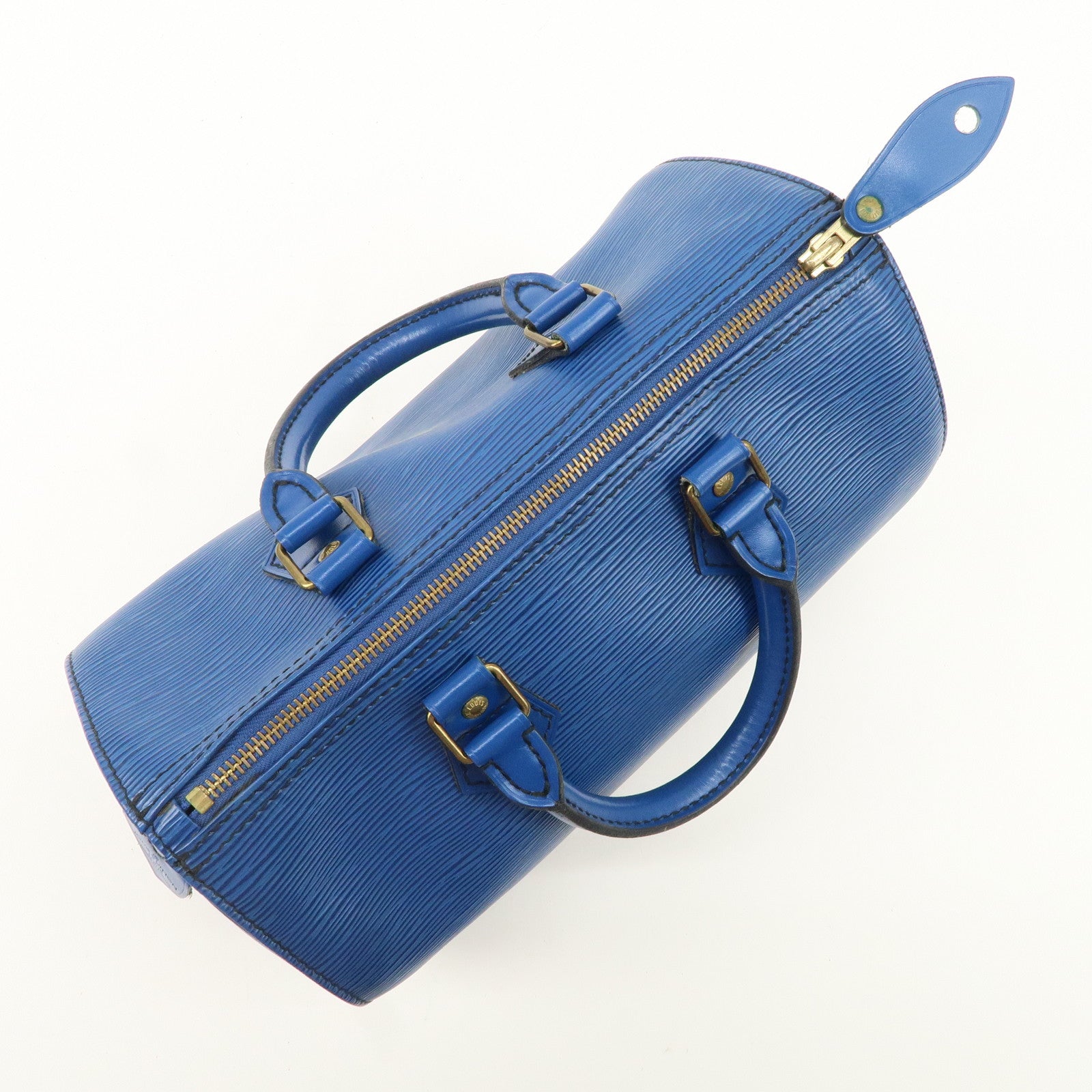 Louis Vuitton Epi Speedy 25 Hand Bag Boston Bag Blue M43015 Used