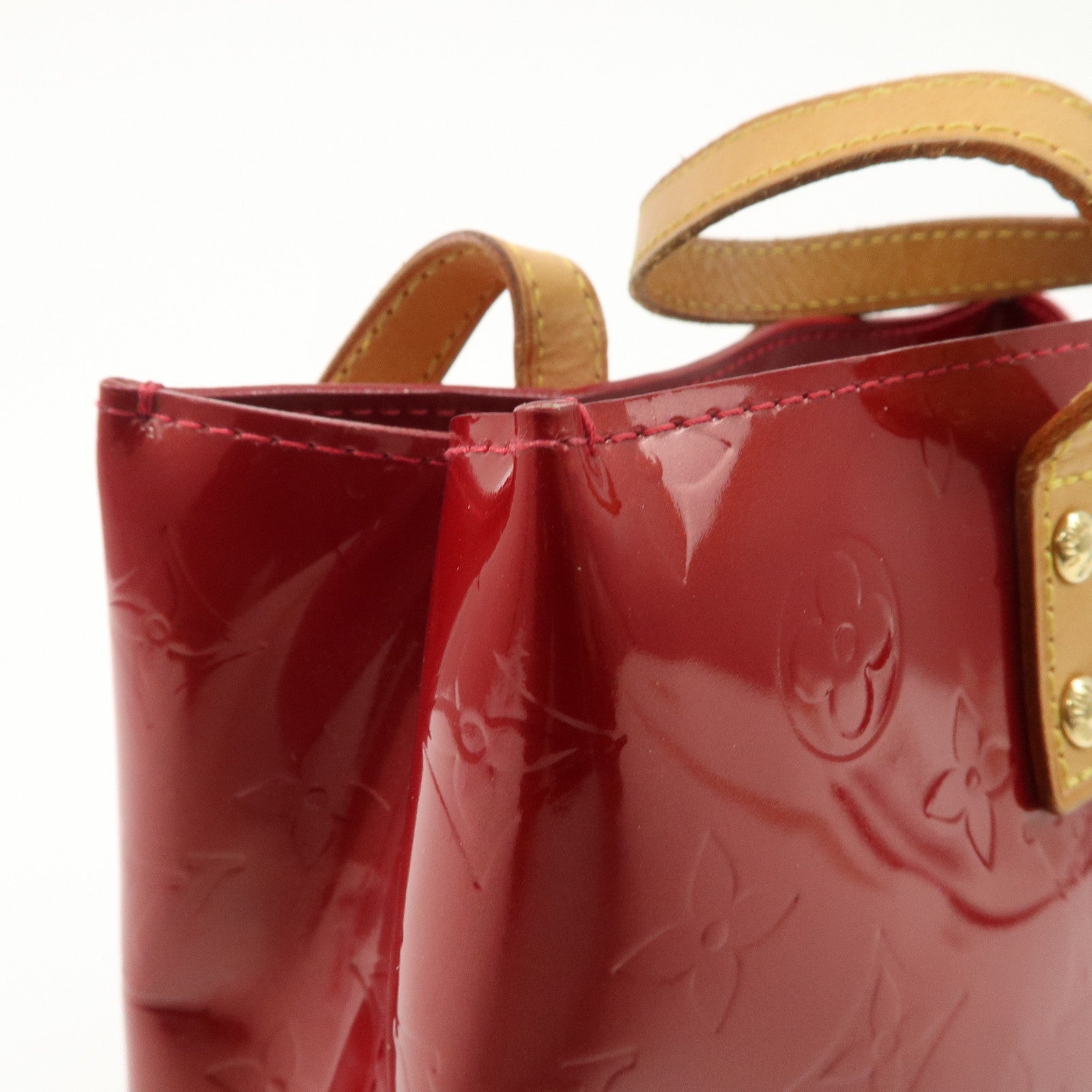 Louis Vuitton Monogram Vernis Lead PM Hand Bag Red M91990 Used