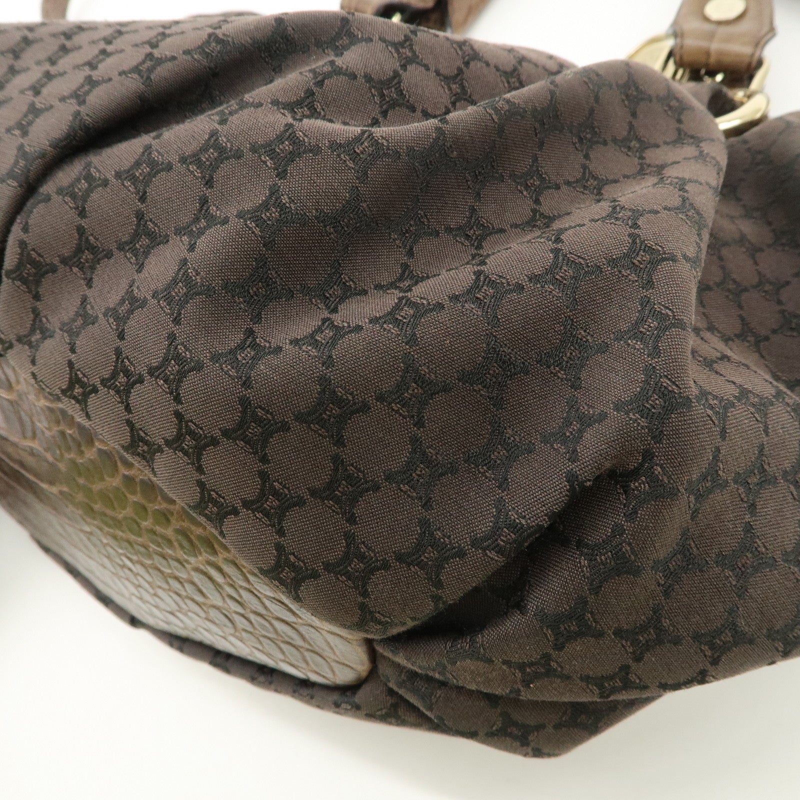 CELINE Macadam Canvas Leather 2way Shoulder Bag WC-ST-0059 Used
