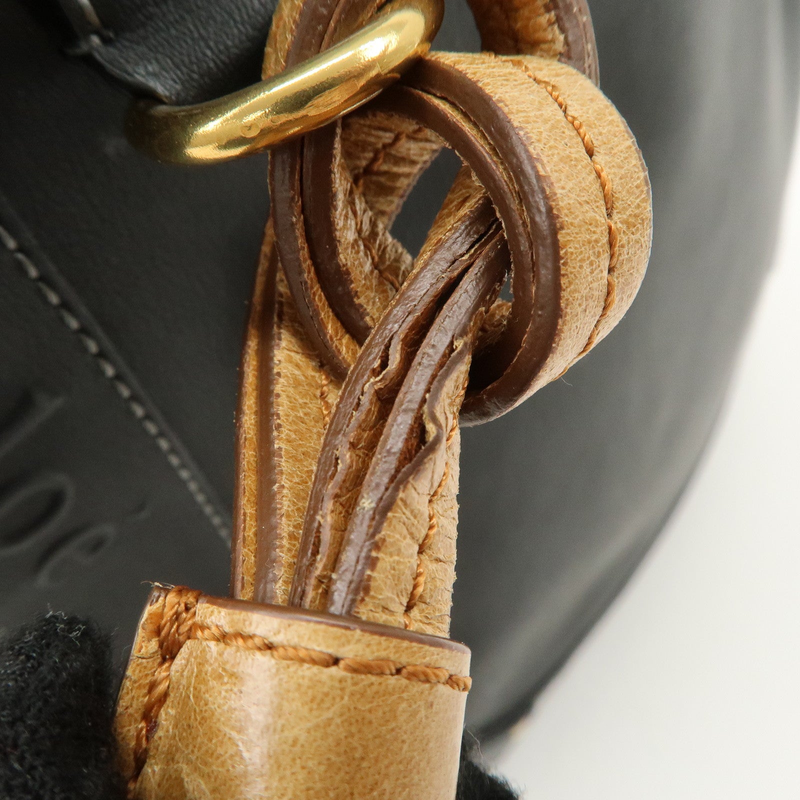 Chloe Leather Eden Tassel Shoulder Bag Black 01-11-62 Used