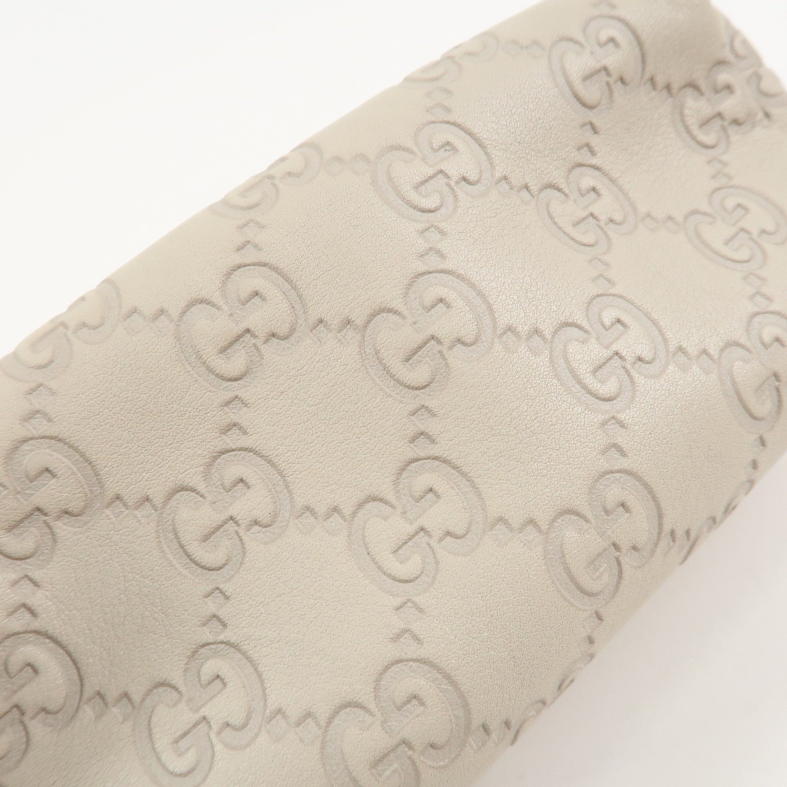 GUCCI Guccissima Leather Pouch Cosmetic Pouch Ivory 153228 Used