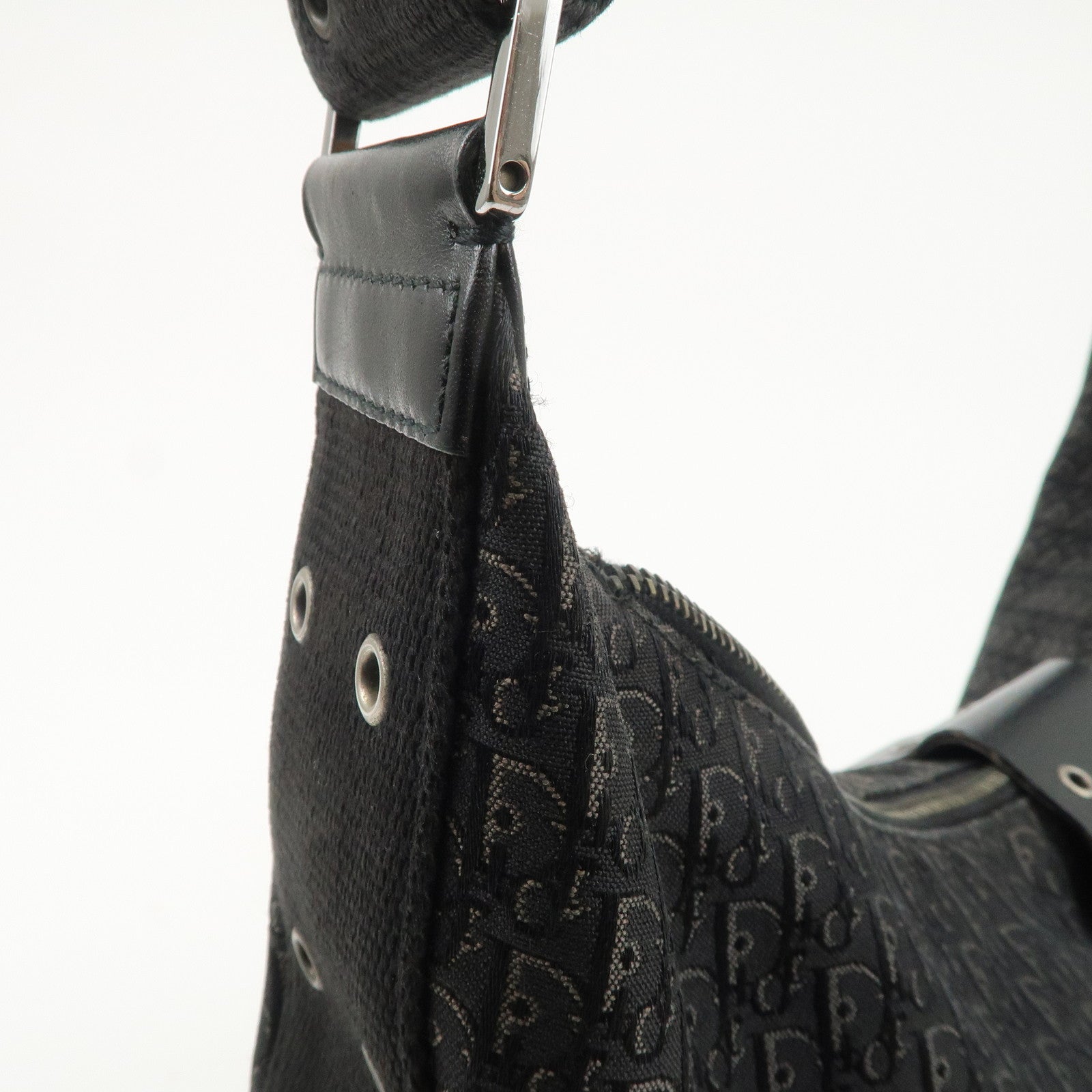 Christian Dior Trotter Street Chic Canvas Leather Shoulder Bag Used