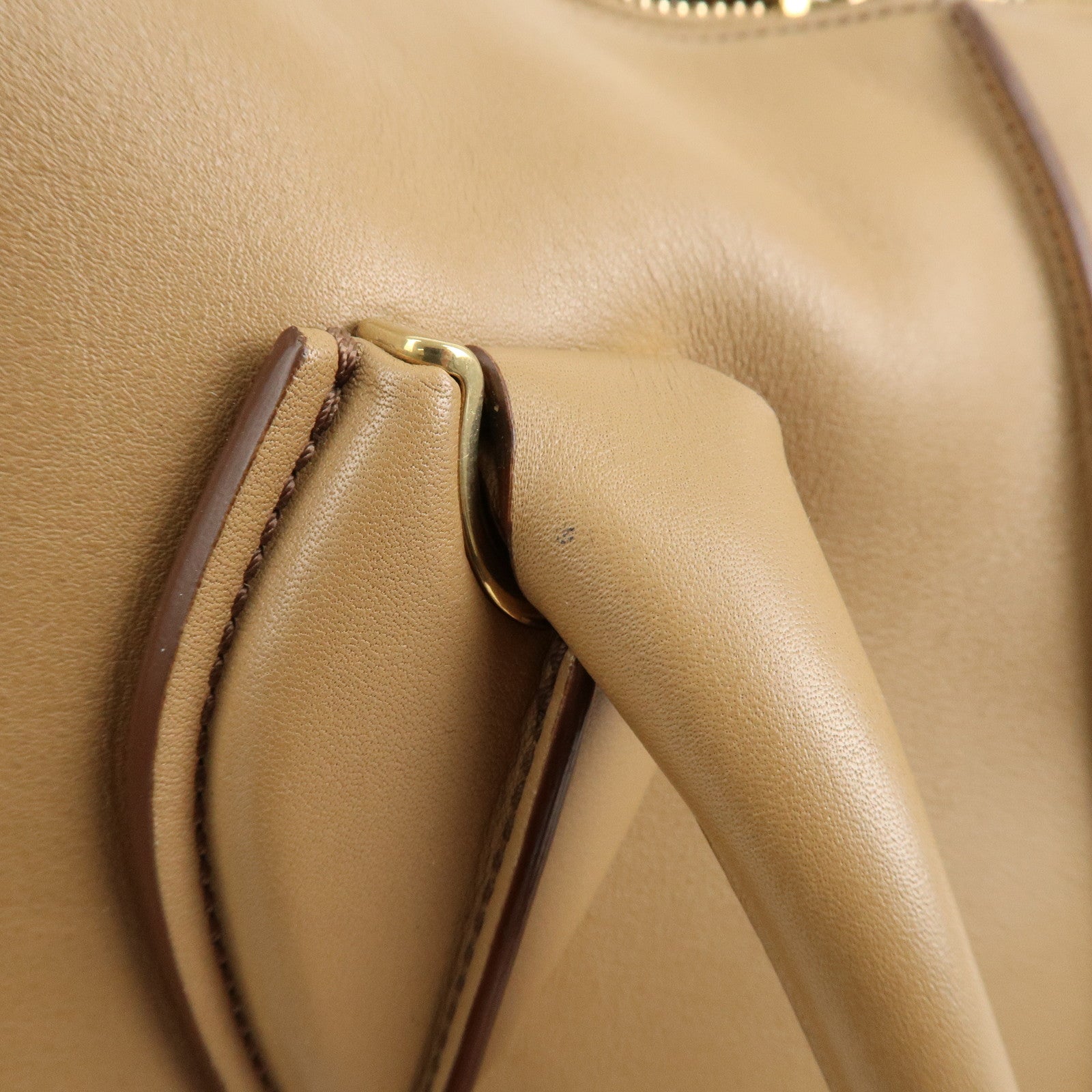 TOD'S D Styling Leather 2Way Shoulder Bag Hand Bag Beige Used