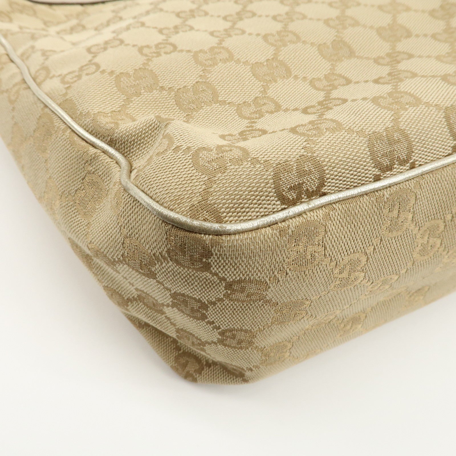GUCCI GG Canvas Leather Shoulder Bag 153025 Used
