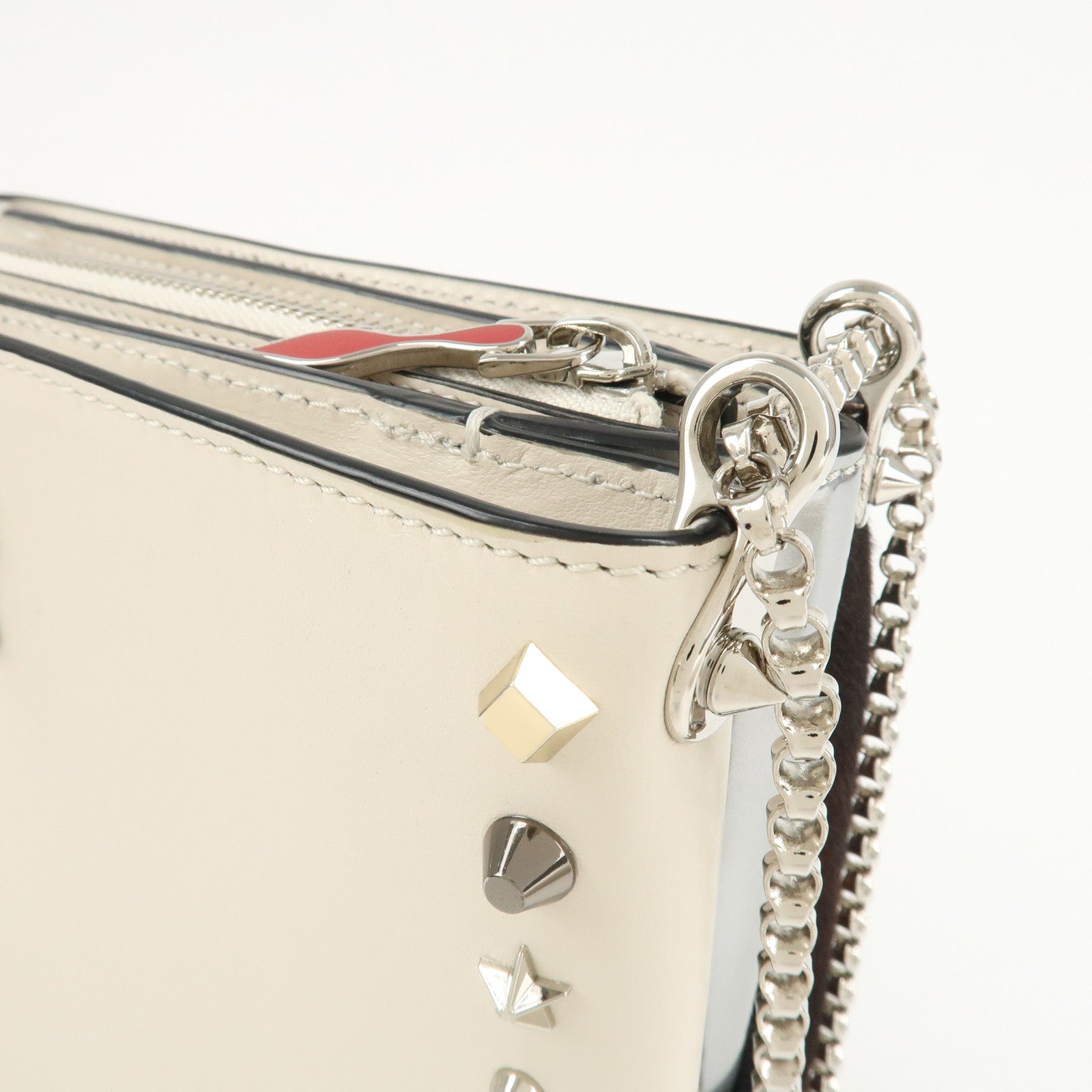 Christian Louboutin Chain Shoulder Bag Red Sole Pony Studs Used