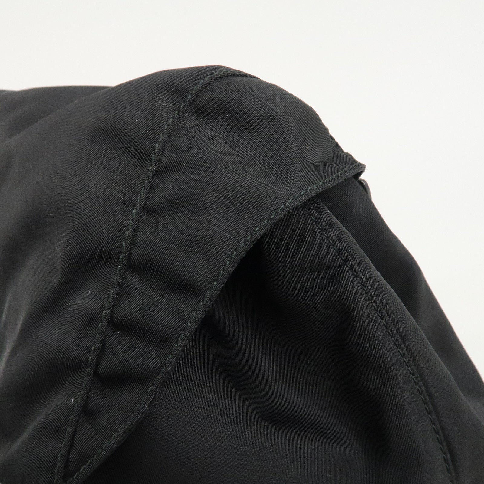 PRADA Logo Nylon Leather Back Pack Ruck Sack NERO Black BZ2811 Used