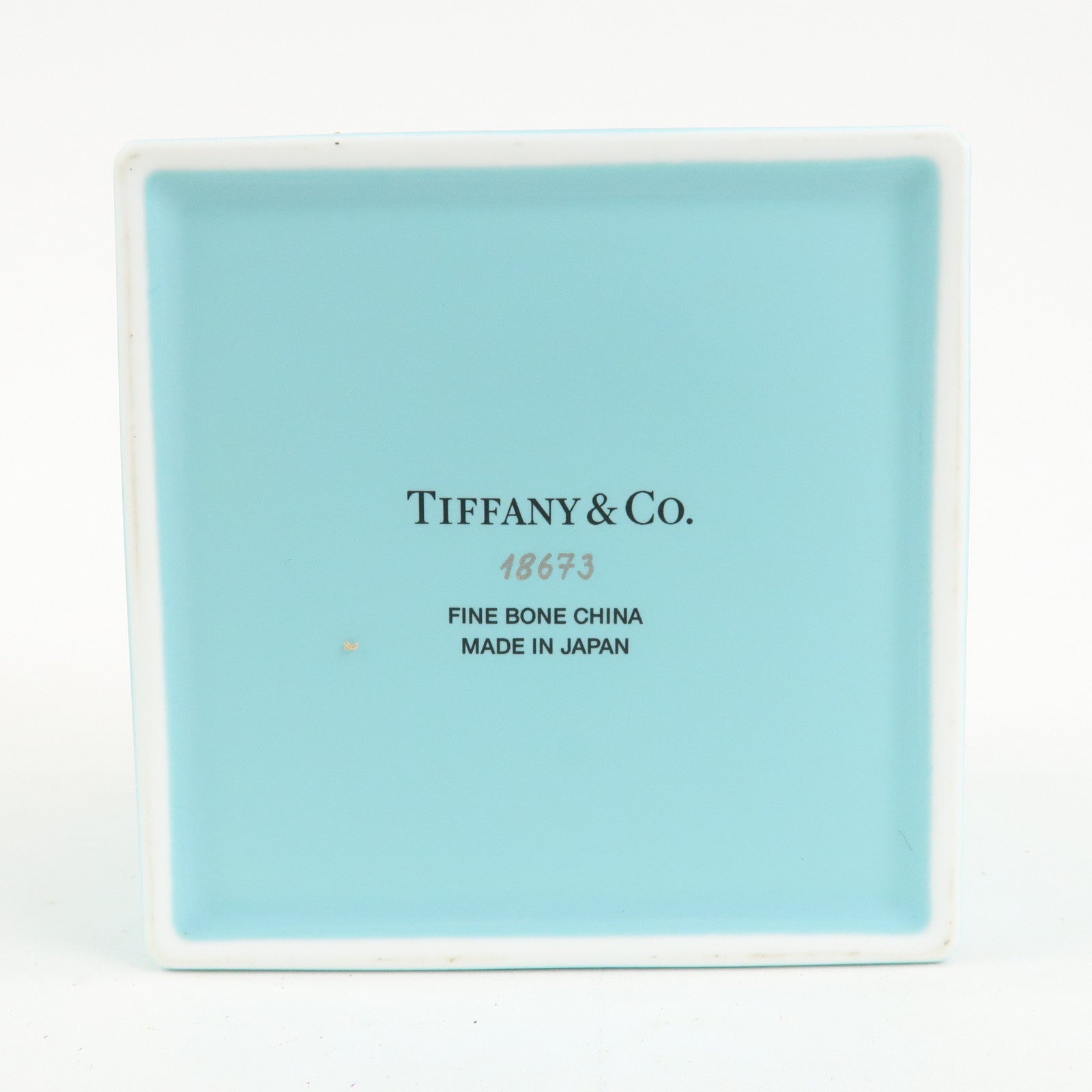 Tiffany&Co. Set of 2 Bone Ash Bone China Pottery Box Blue Used