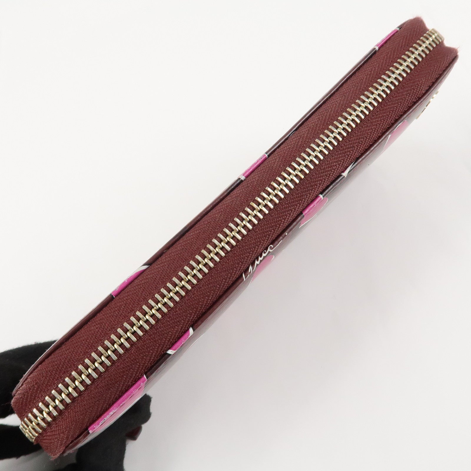 GUCCI Interlocking G Leather Long Wallet Heartbeat Print 309705 Used