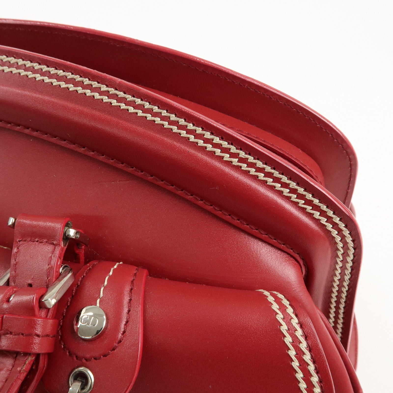 Christian Dior Detective Bag Satchel Bag Hand Bag Red Used