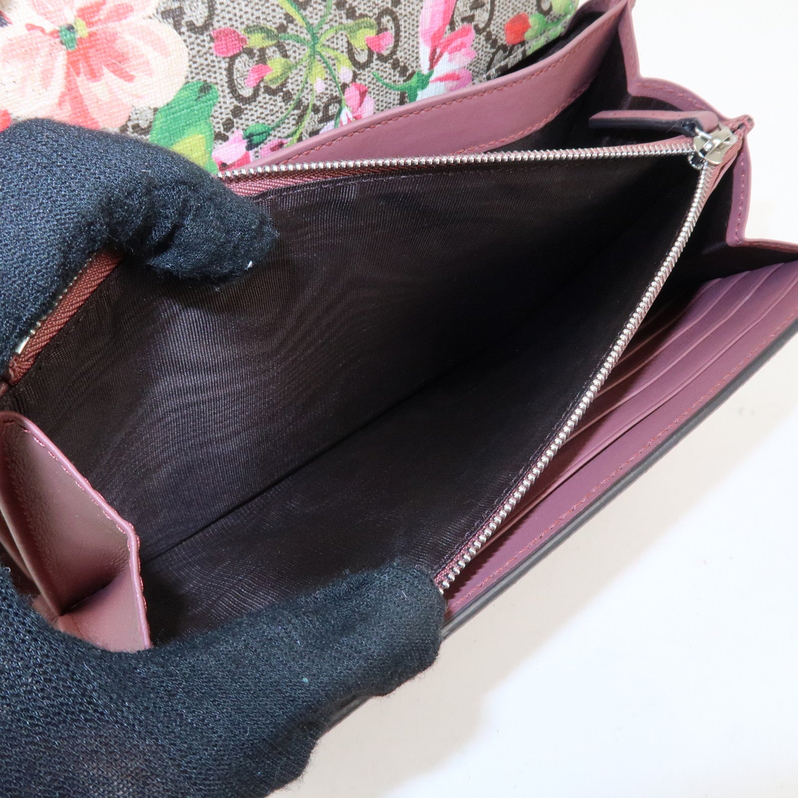 GUCCI Dionysus GG Blooms GG Crystal Chain Wallet Hand Bag 401231 Used