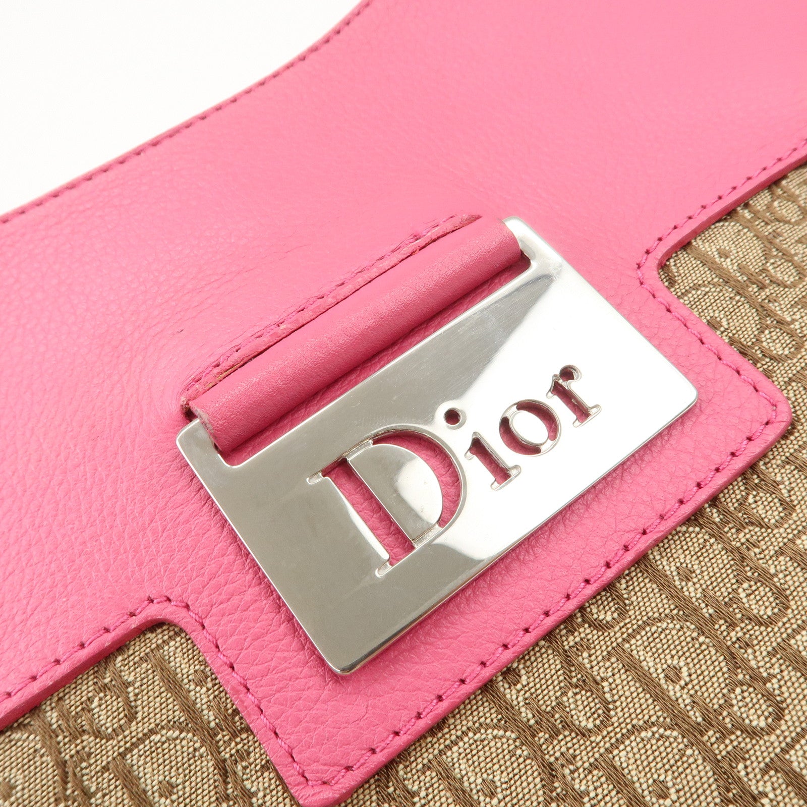 Christian Dior Street Chic Trotter Canvas Leather Tote Bag Used