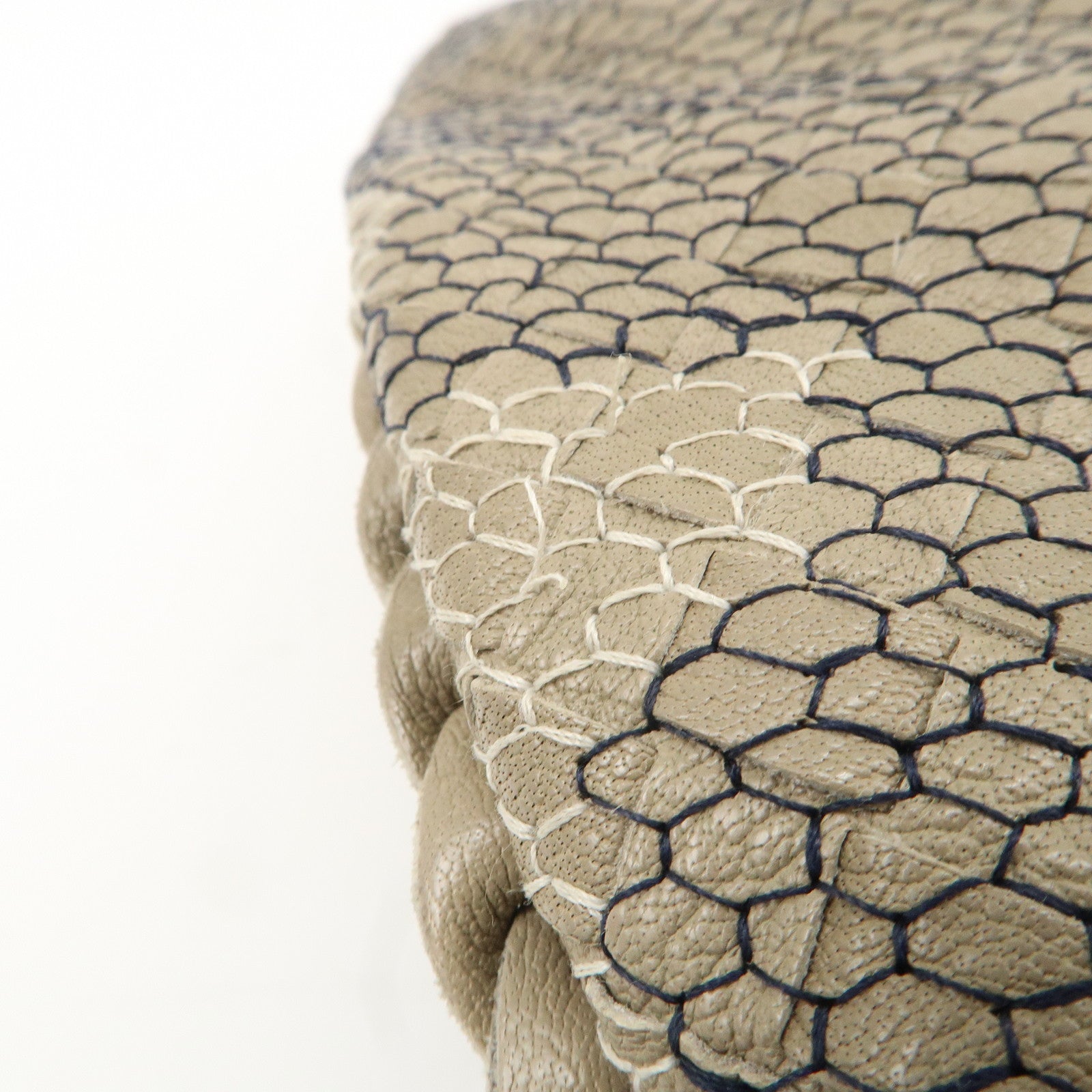 BOTTEGA VENETA Hobo Leather Shoulder Bag Beige Gray Black Used