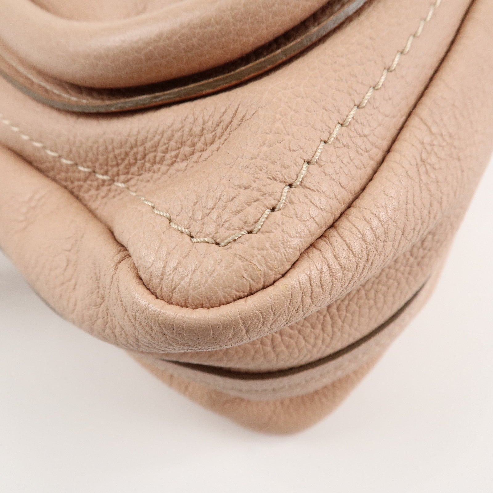 Chloe Paraty Leather 2Way Tote Bag HandBag Shoulder Bag Pink Beige Used