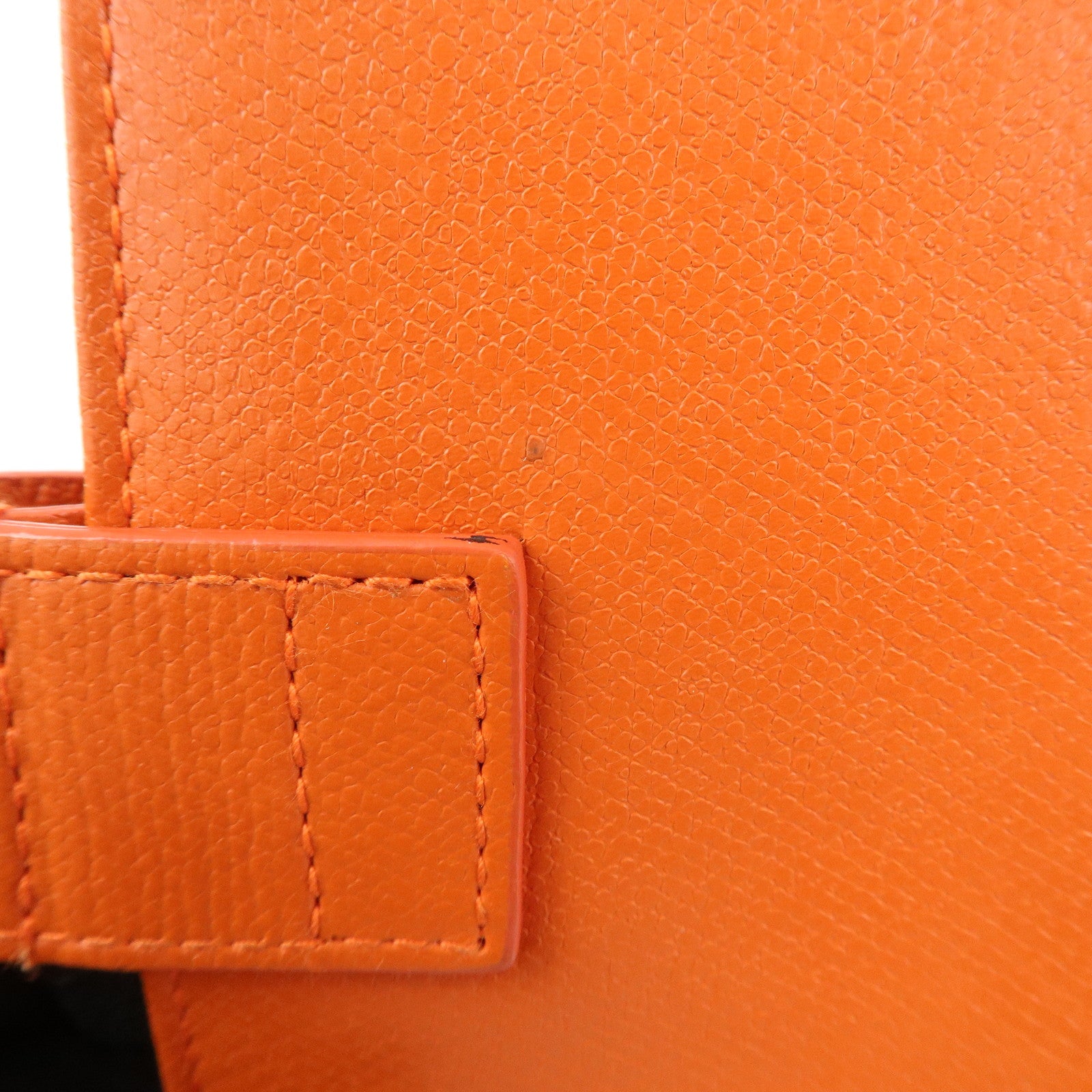 CHANEL Leather Planner Cover Orange Gold Hardware Used