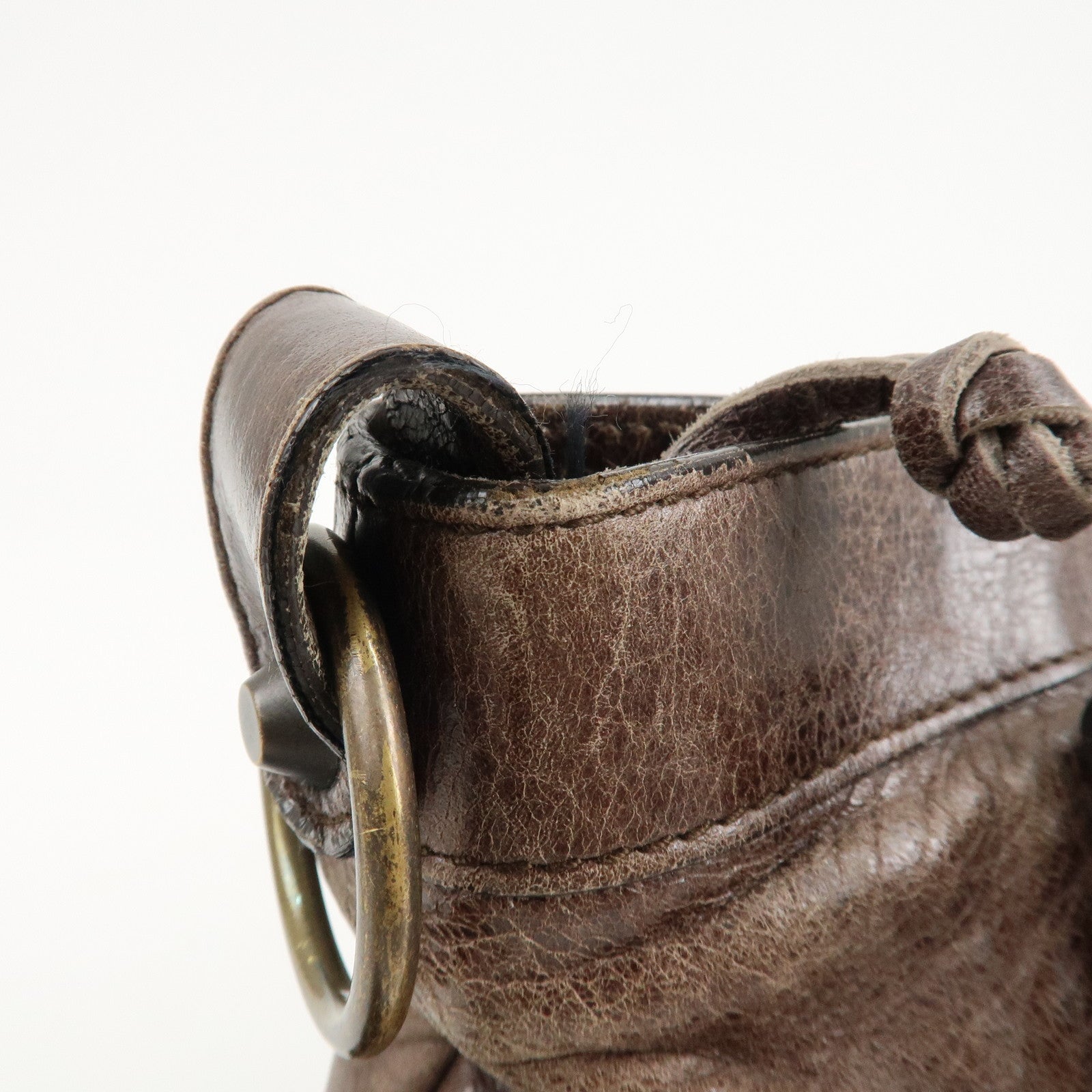 BALENCIAGA The First Leather 2Way Bag Hand Bag Brown 103208 Used