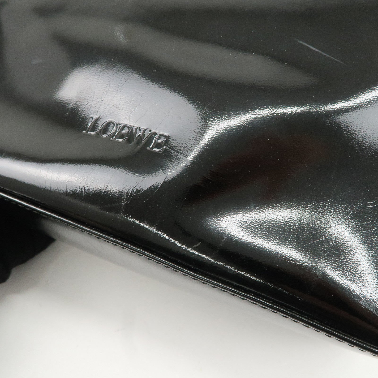 LOEWE Velazquez Patent Leather Coating Suede 2Way Bag Used