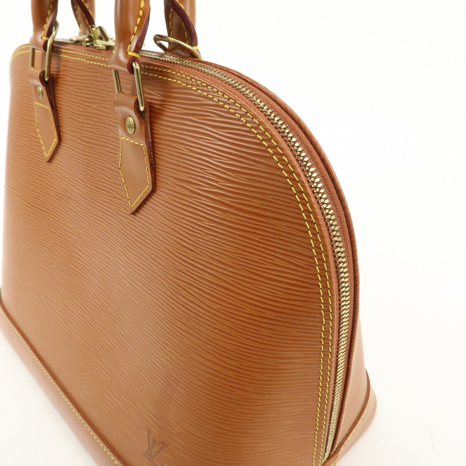 Louis Vuitton Epi Alma Leather Hand Bag Zipang Gold M52148 Used