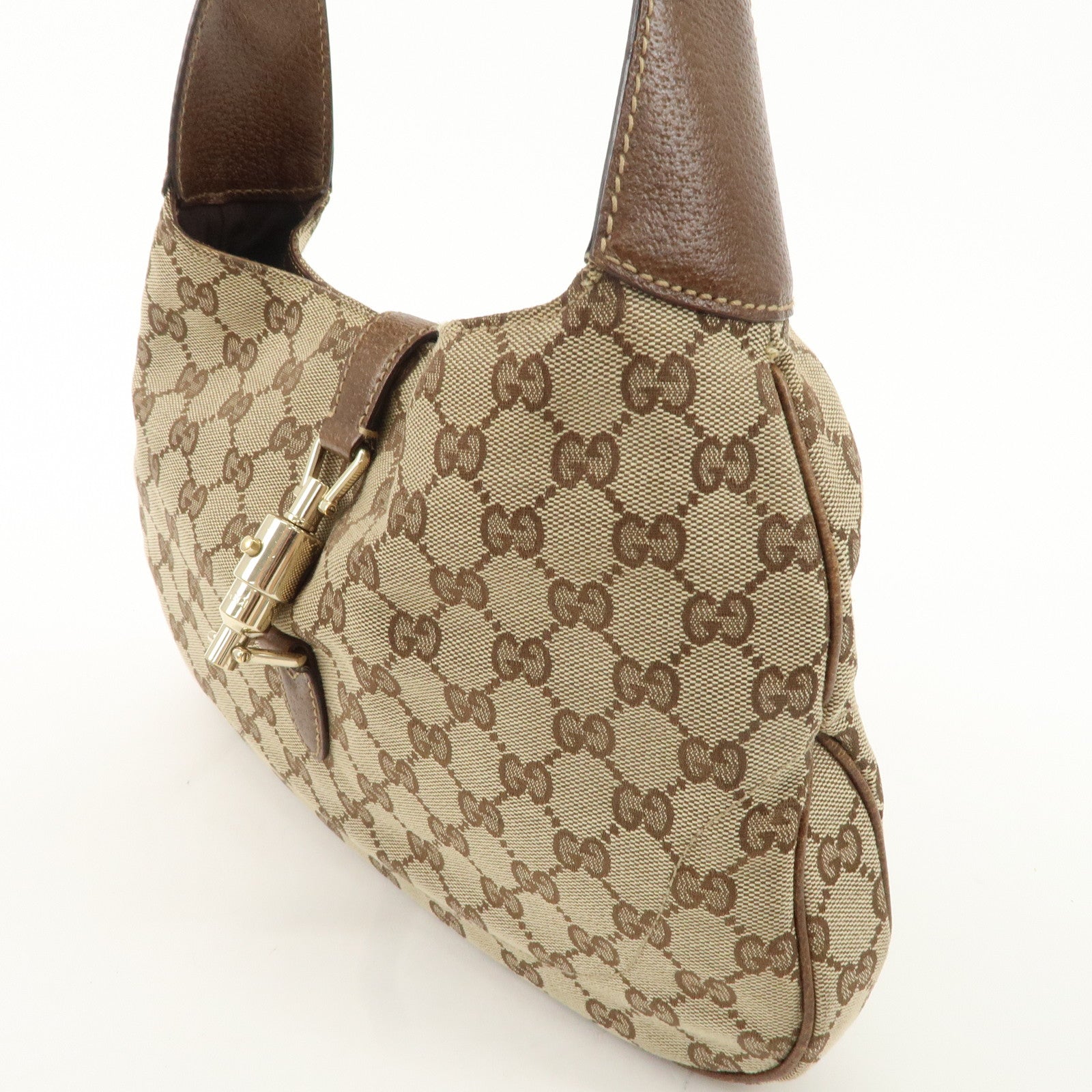 Gucci New Jackie GG Canvas Leather Shoulder Bag Used