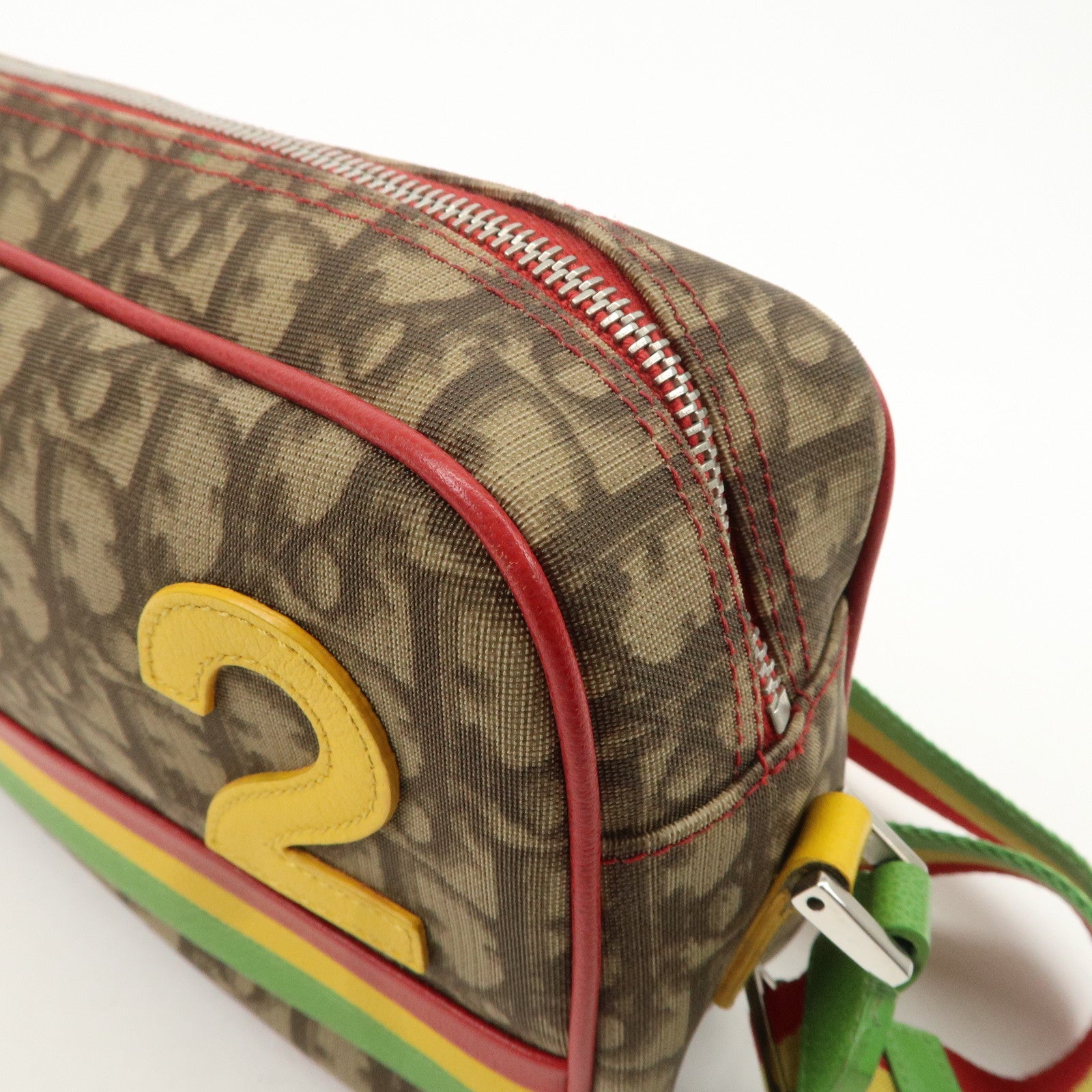 Christian Dior Rasta Trotter PVC Leather Shoulder Bag Brown Used